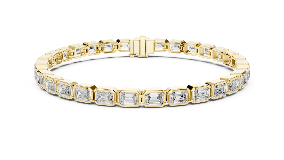 Luxury Emerald-Cut Lab-Grown Diamond Tennis Bracelet in 14K Gold