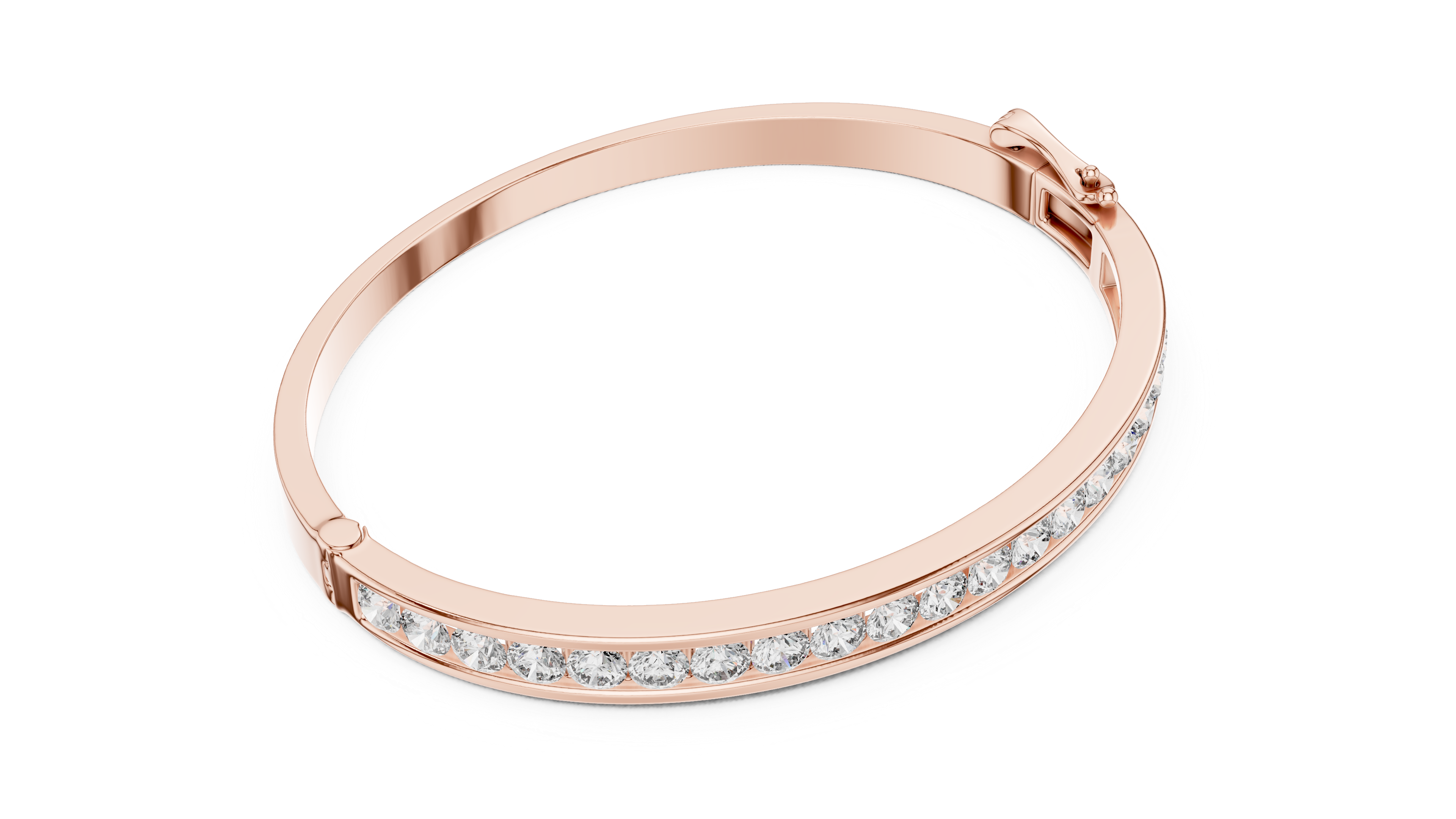 Luxury Channel-Set Lab-Grown Diamond Bangle Bracelet in 14K Gold