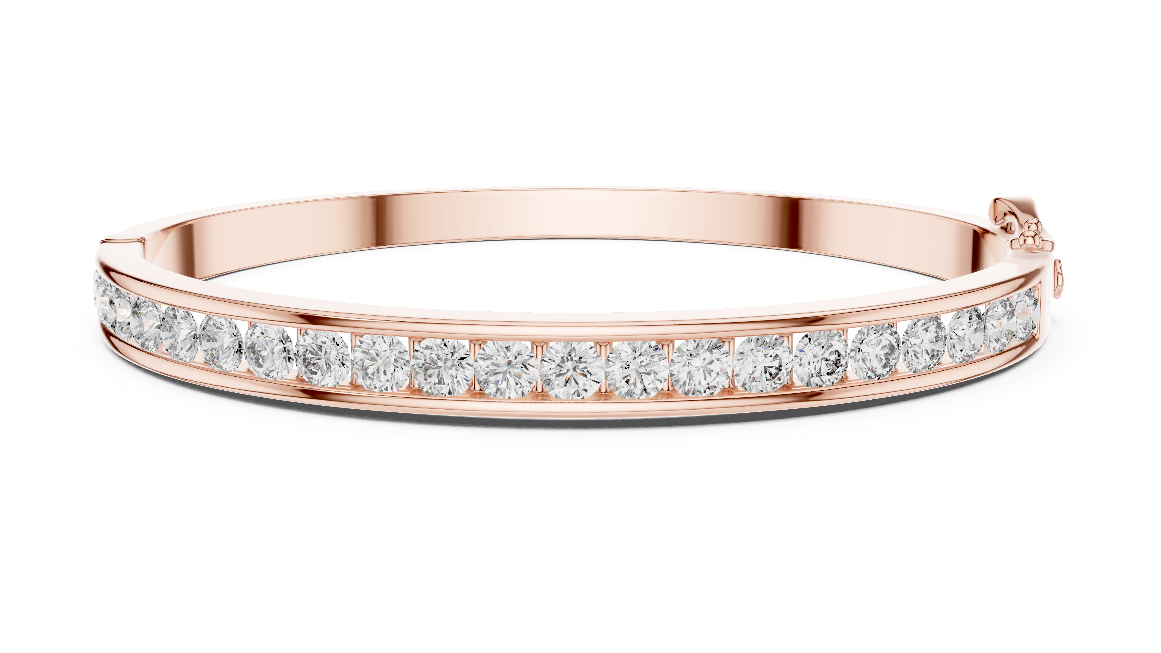 Luxury Channel-Set Lab-Grown Diamond Bangle Bracelet in 14K Gold