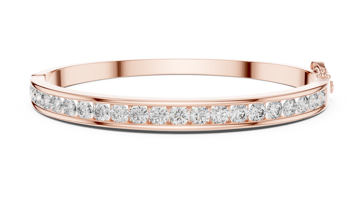 Luxury Channel-Set Lab-Grown Diamond Bangle Bracelet in 14K Gold