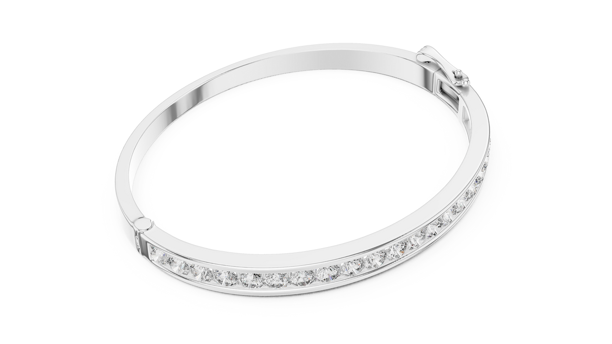 Luxury Channel-Set Lab-Grown Diamond Bangle Bracelet in 14K Gold