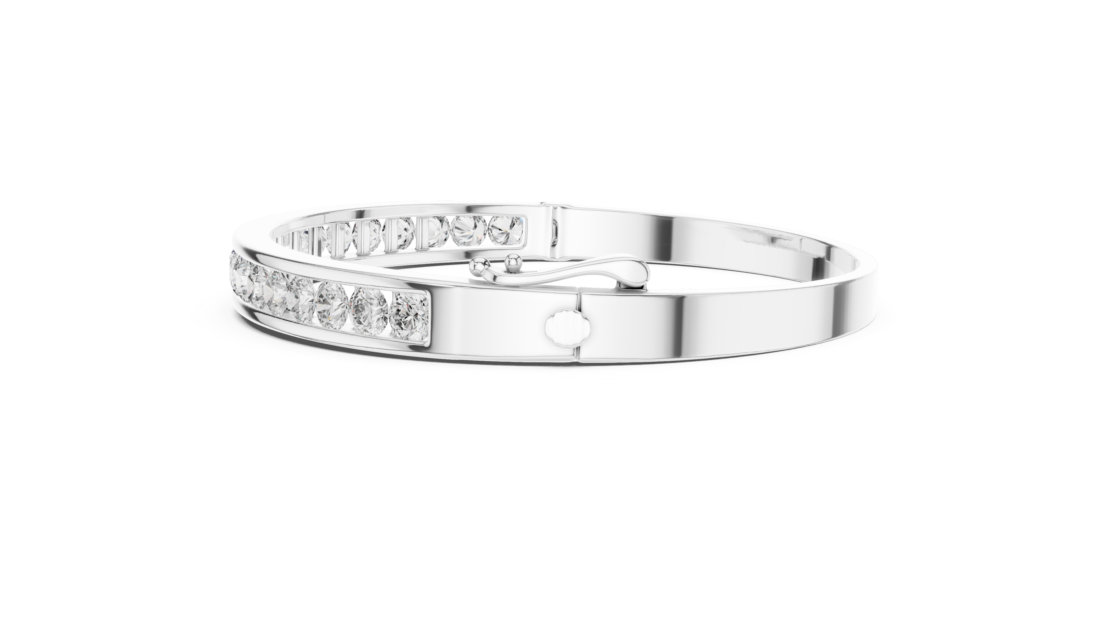 Luxury Channel-Set Lab-Grown Diamond Bangle Bracelet in 14K Gold