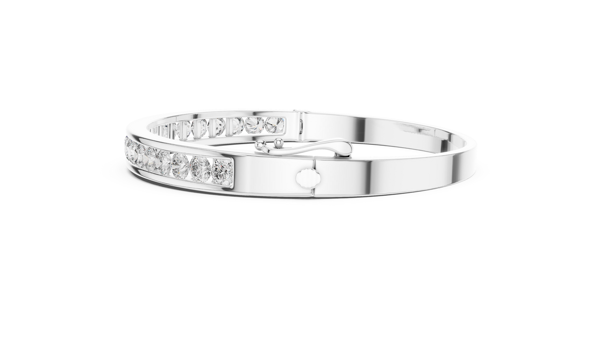 Luxury Channel-Set Lab-Grown Diamond Bangle Bracelet in 14K Gold