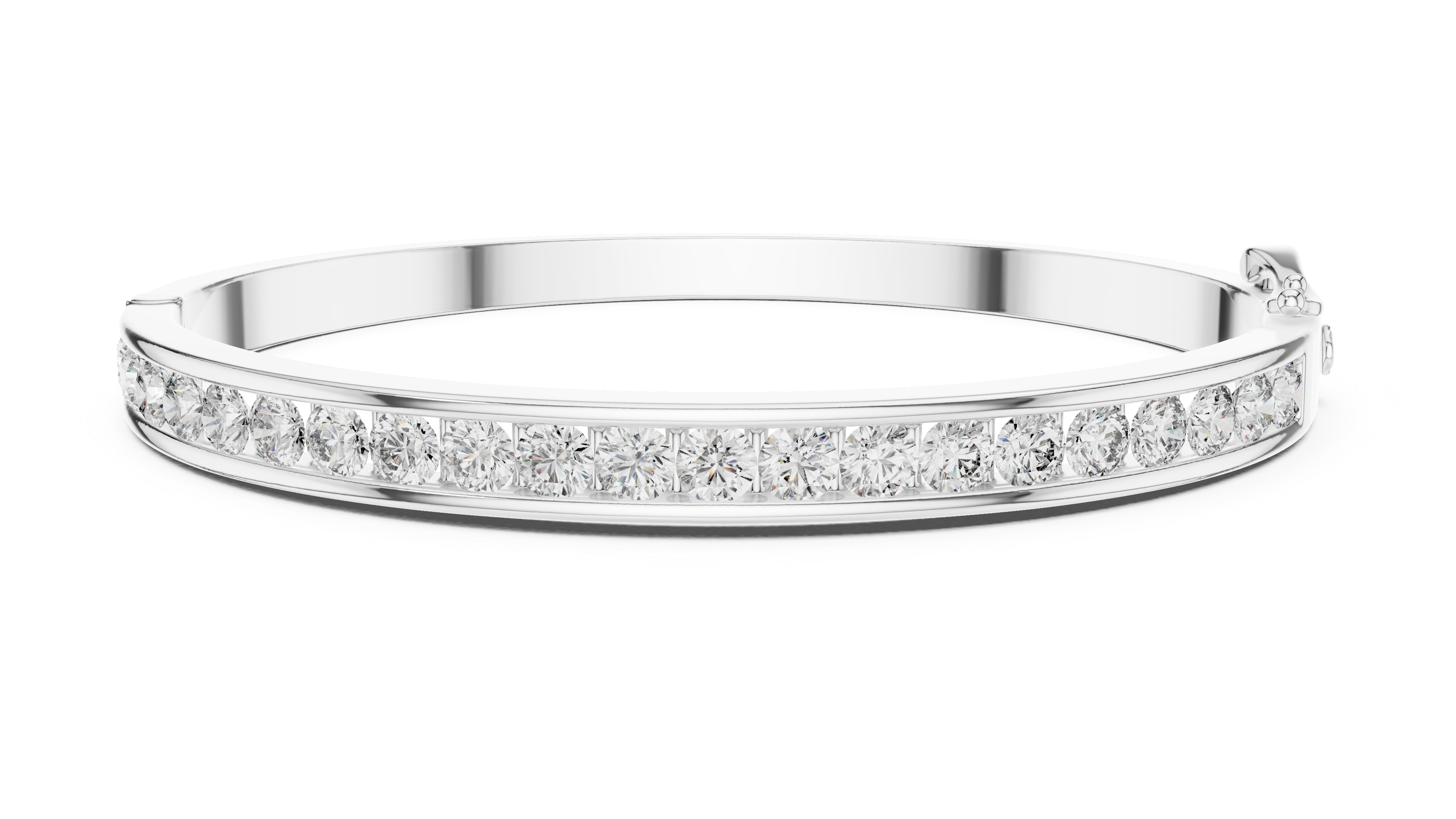Luxury Channel-Set Lab-Grown Diamond Bangle Bracelet in 14K Gold