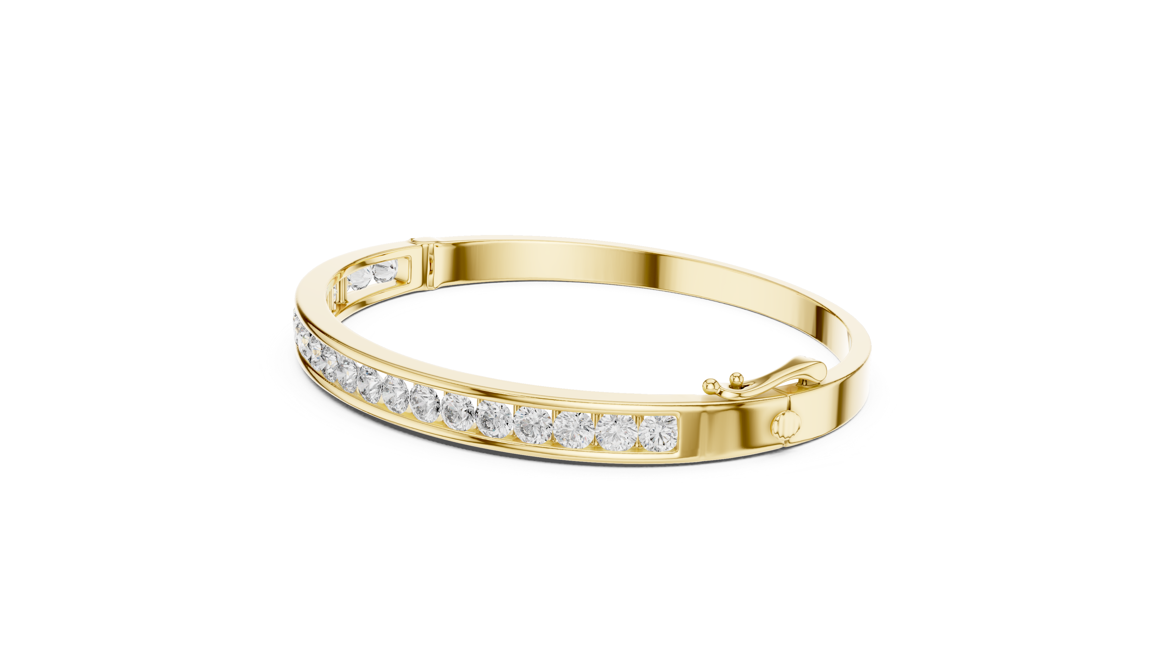 Luxury Channel-Set Lab-Grown Diamond Bangle Bracelet in 14K Gold