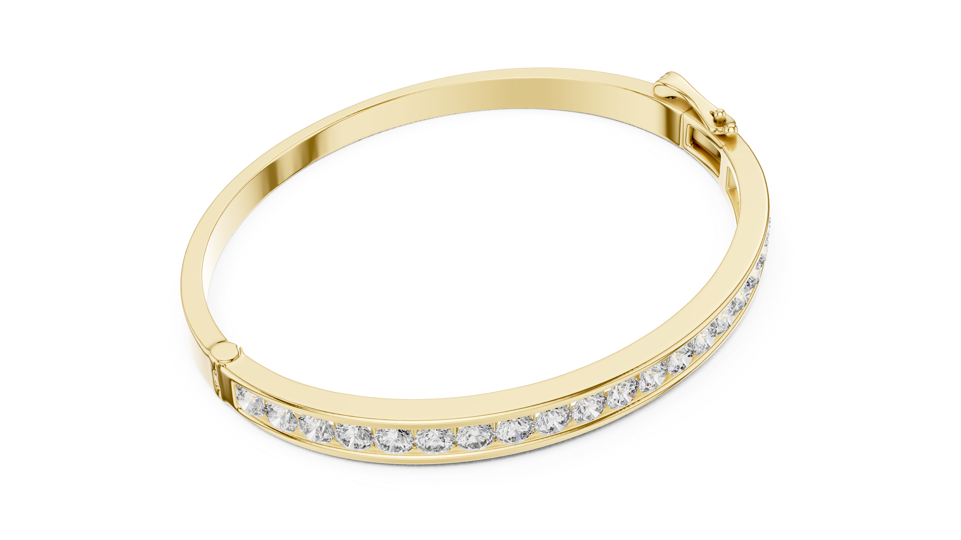 Luxury Channel-Set Lab-Grown Diamond Bangle Bracelet in 14K Gold