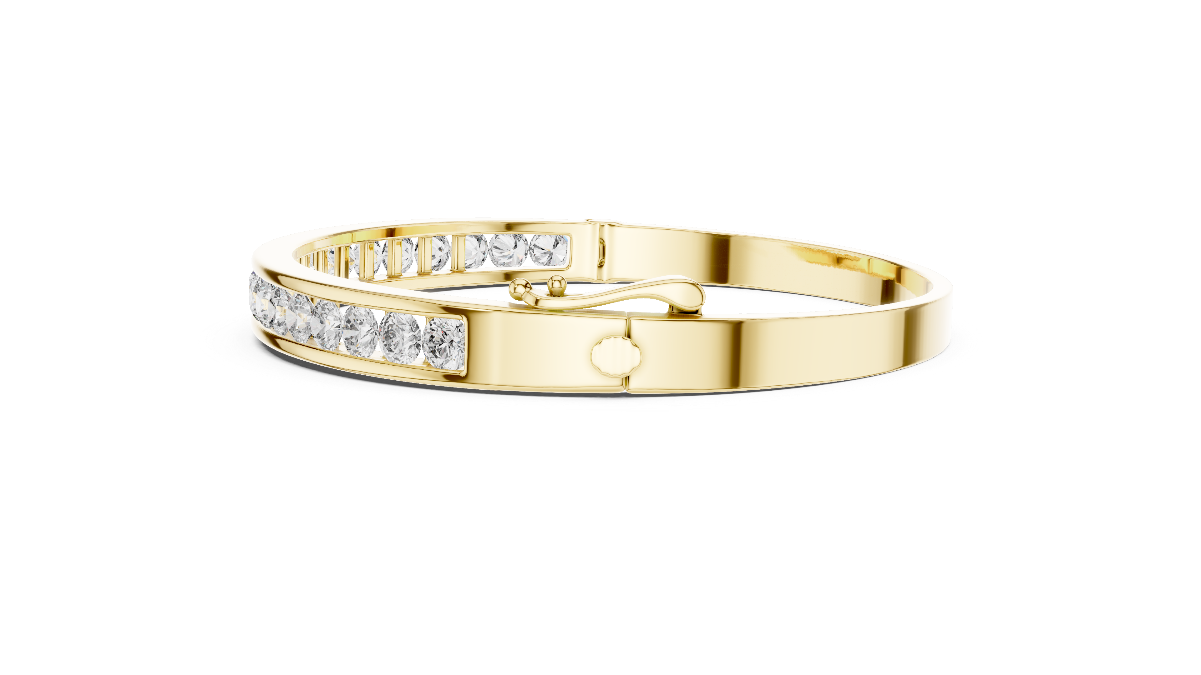 Luxury Channel-Set Lab-Grown Diamond Bangle Bracelet in 14K Gold