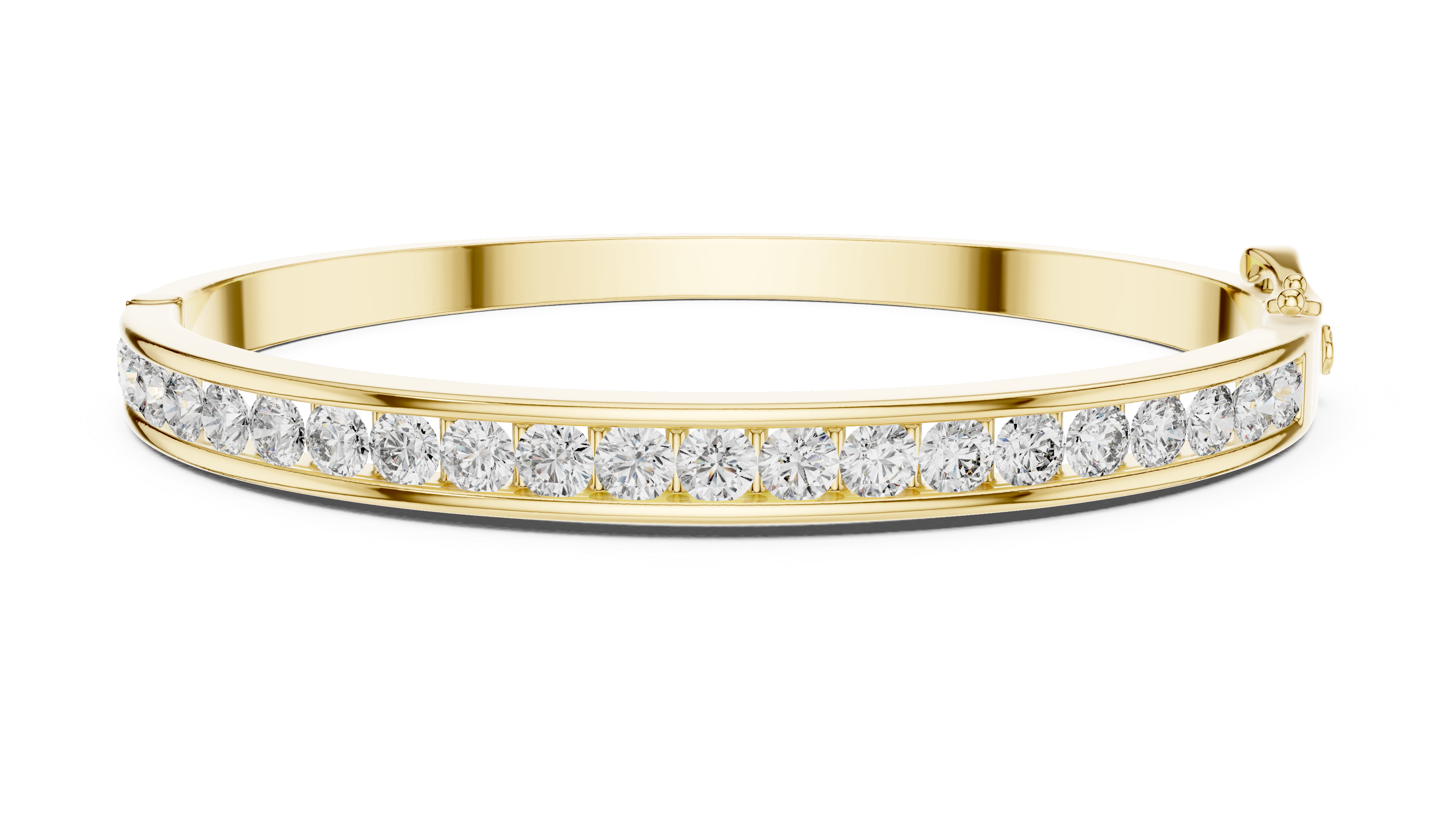 Luxury Channel-Set Lab-Grown Diamond Bangle Bracelet in 14K Gold