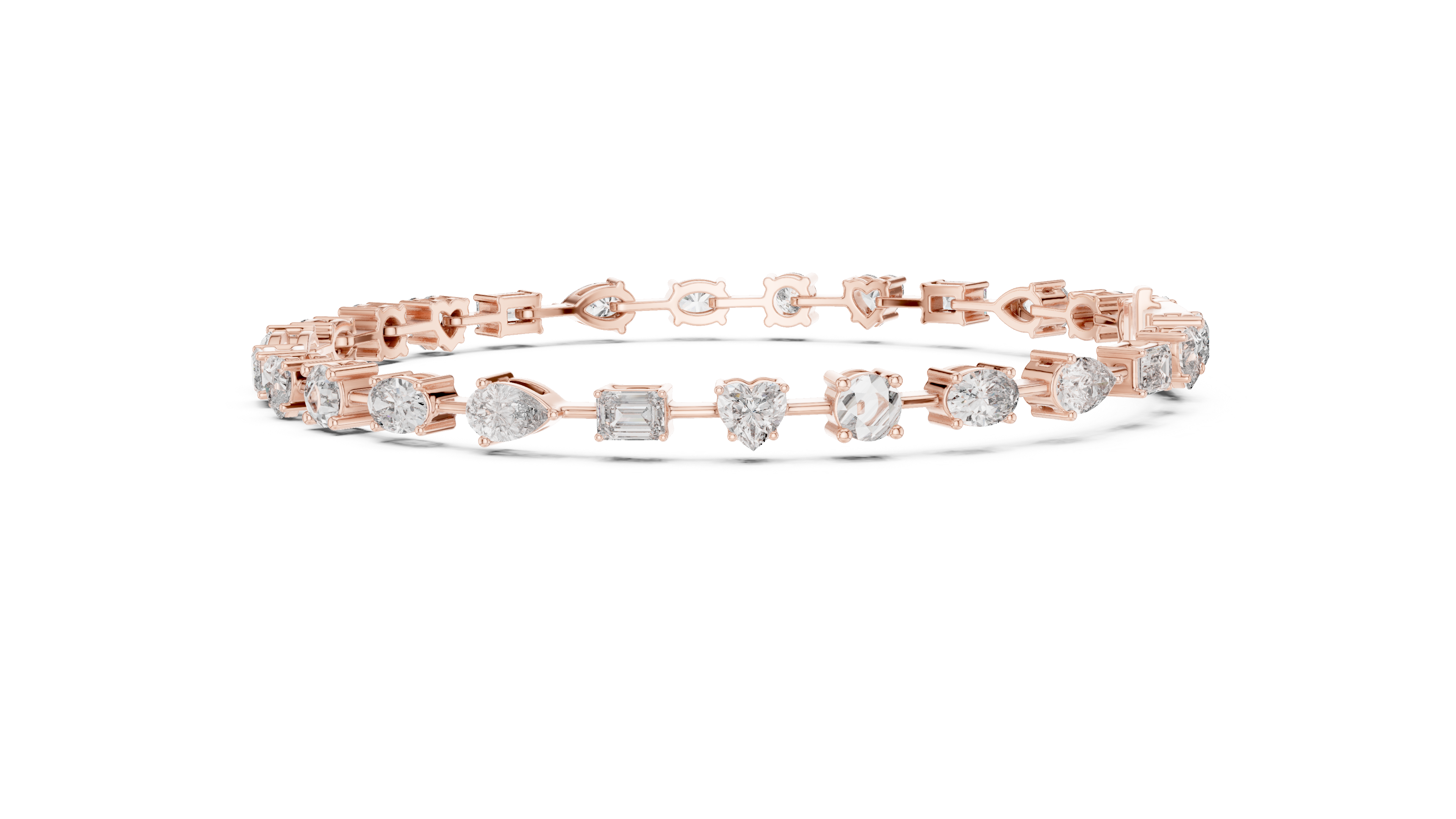 Luxury Multi-Shape Diamond Bracelet in 14K Gold