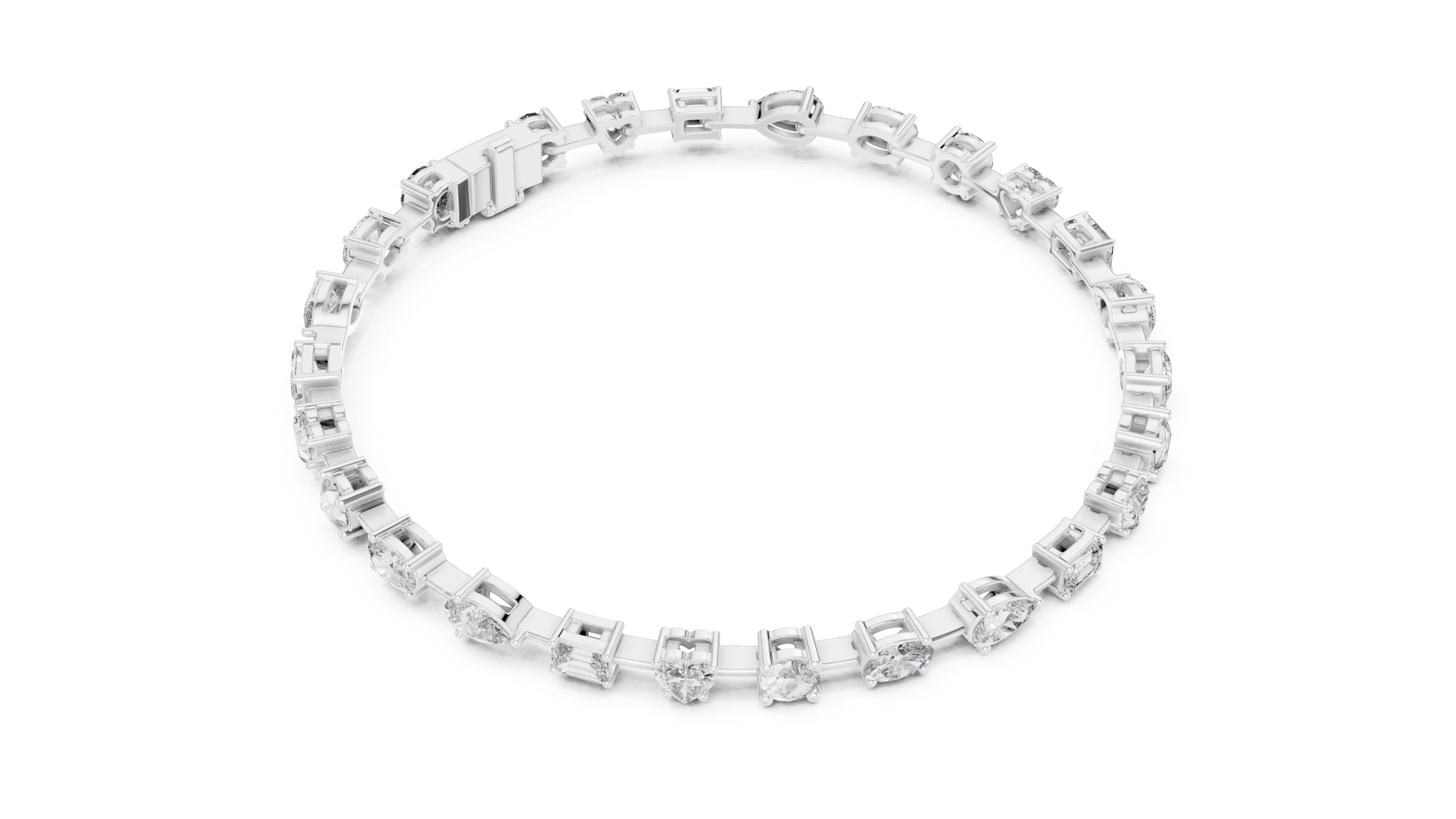 Luxury Multi-Shape Diamond Bracelet in 14K Gold