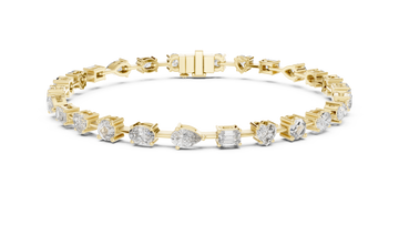 Luxury Multi-Shape Diamond Bracelet in 14K Gold