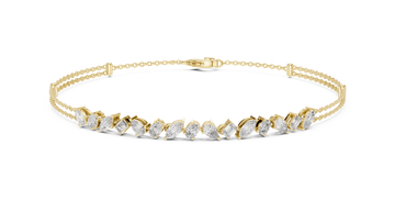 Luxury Multi-Shape Diamond Chain Bracelet in 14K Gold