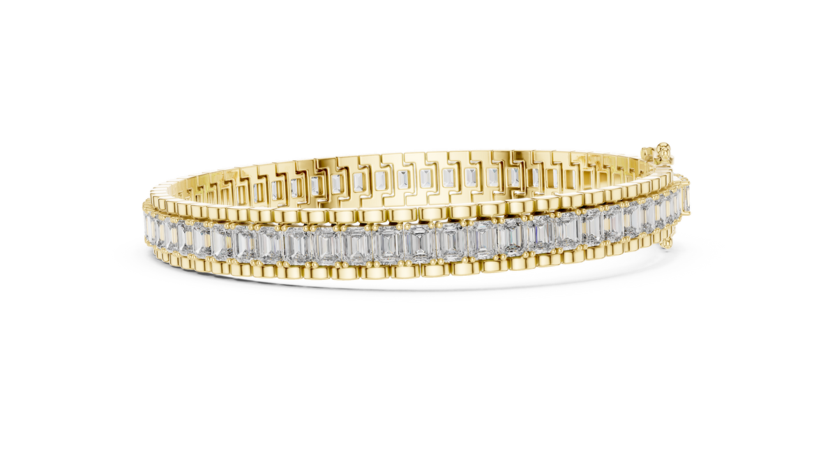 Luxury Emerald Cut Diamond Tennis Bracelet in 14K Gold