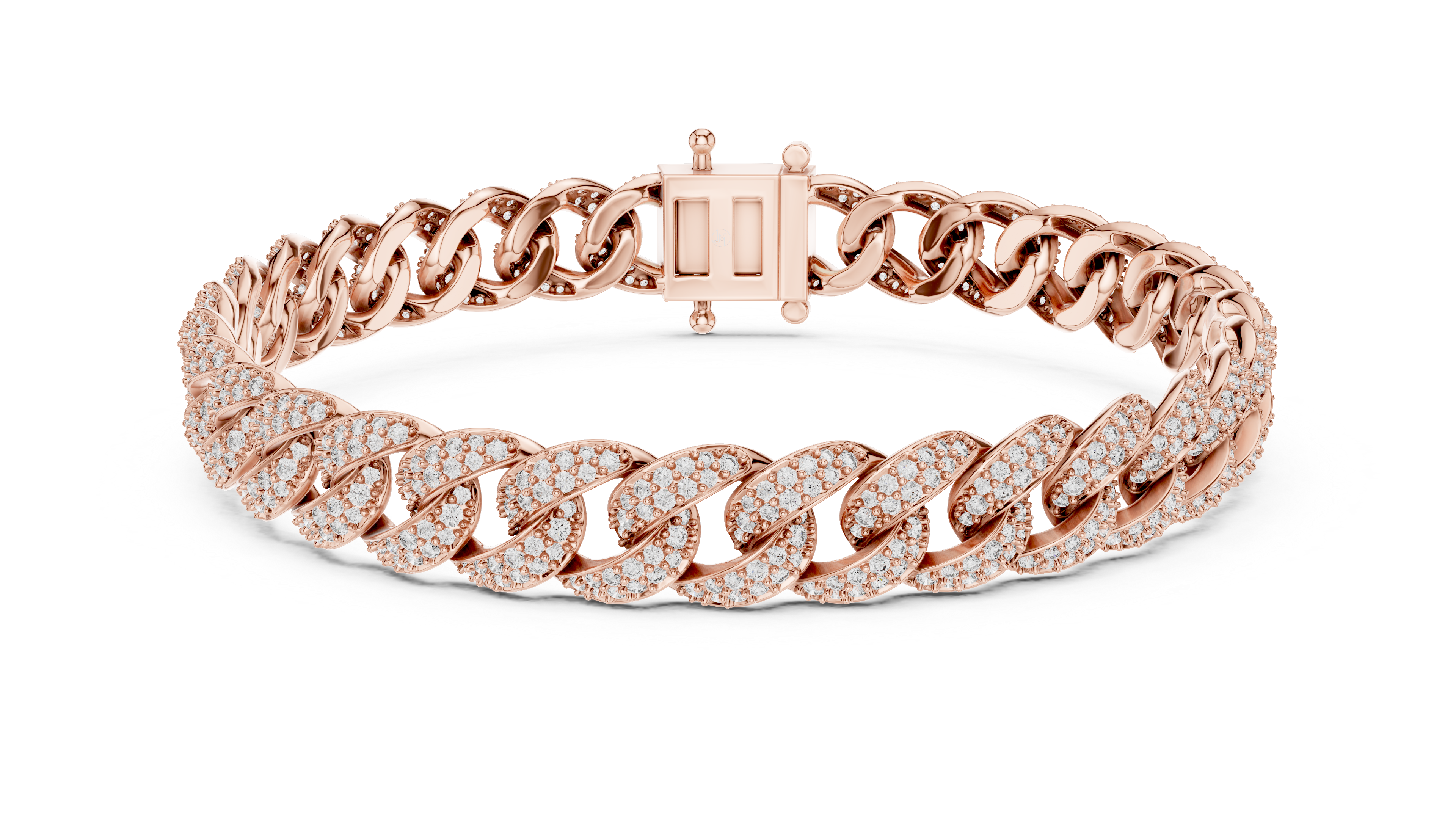 Luxury Diamond Pavé Cuban Link Bracelet in Premium Silver