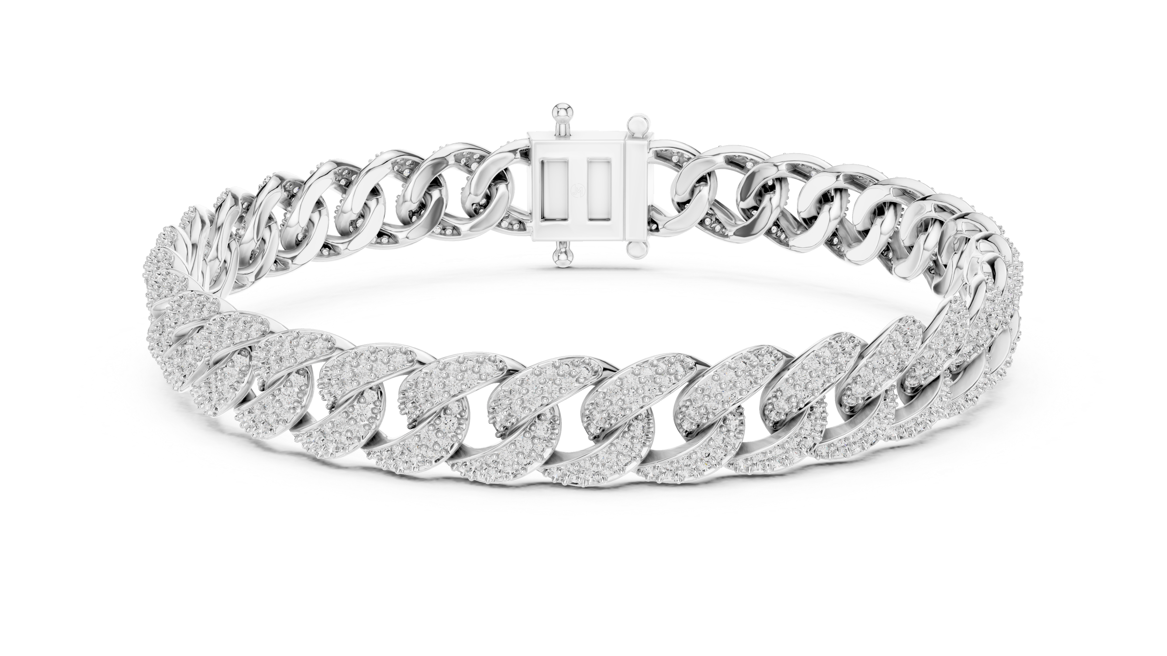 Luxury Diamond Pavé Cuban Link Bracelet in Premium Silver