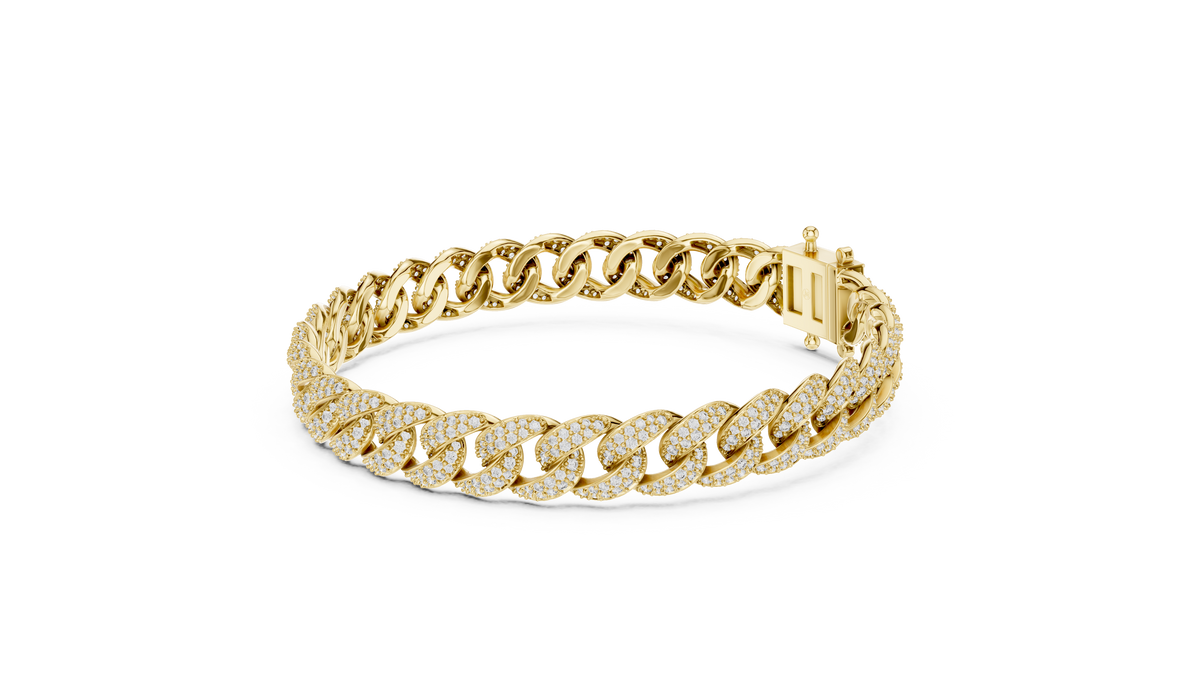 Luxury Diamond Pavé Cuban Link Bracelet in Premium Silver