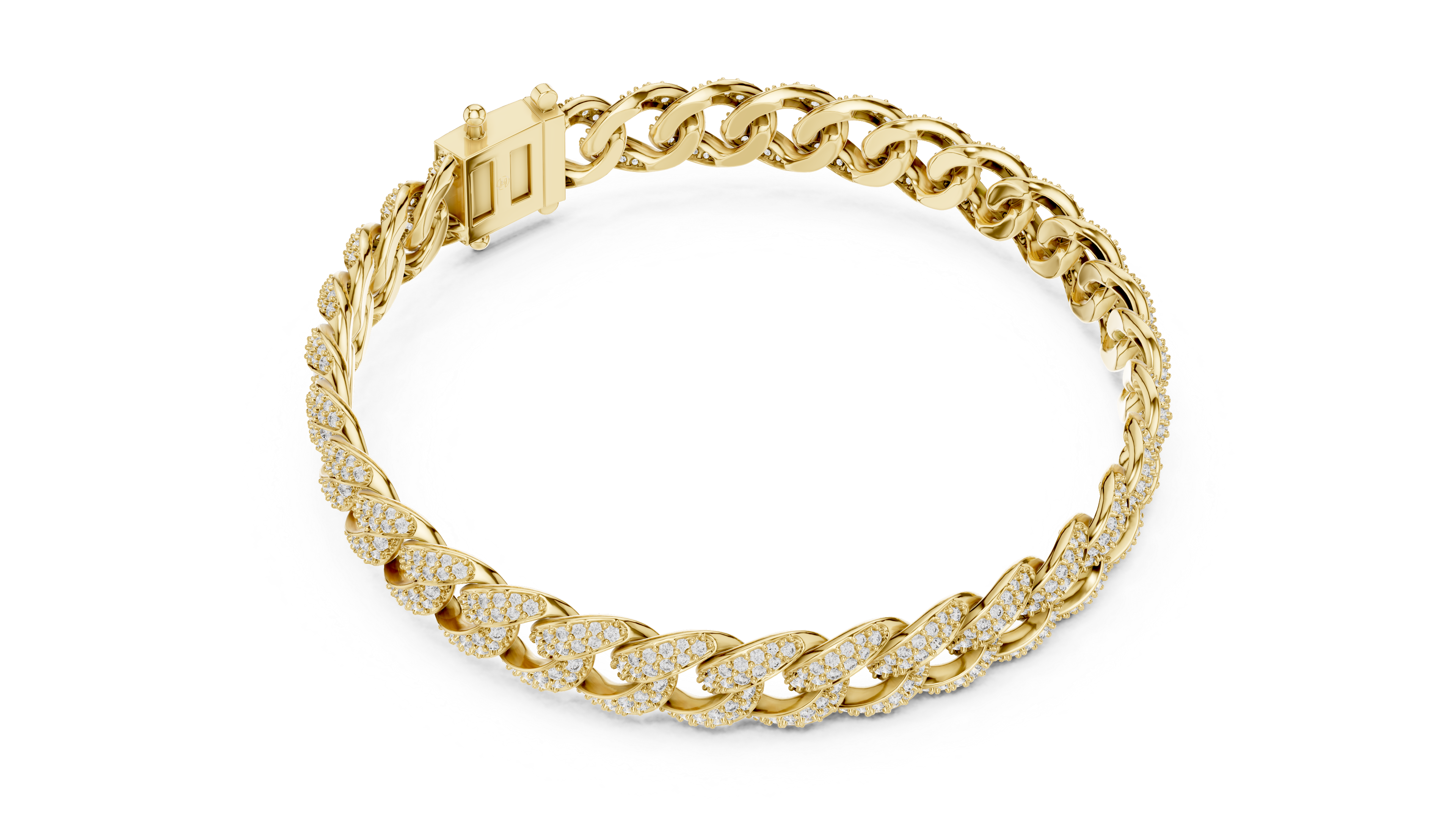 Luxury Diamond Pavé Cuban Link Bracelet in Premium Silver