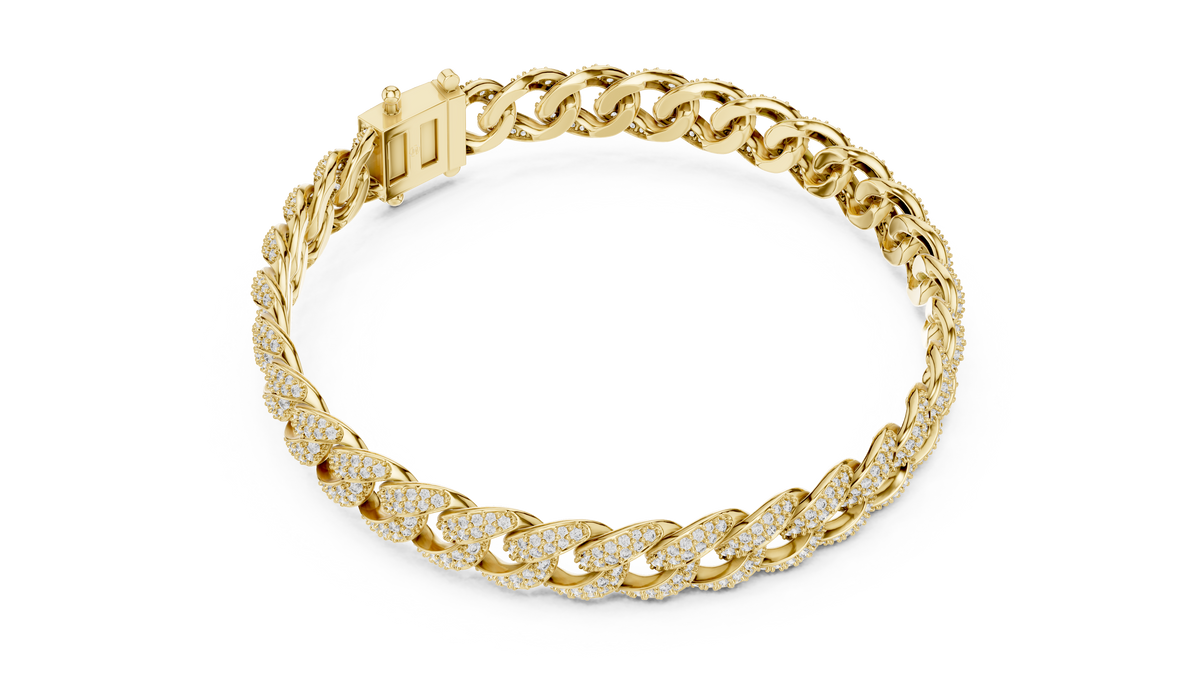Luxury Diamond Pavé Cuban Link Bracelet in Premium Silver