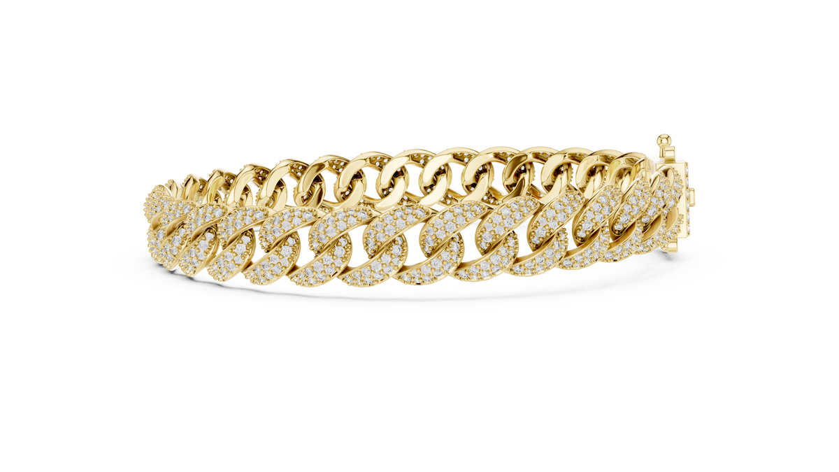 Luxury Diamond Pavé Cuban Link Bracelet in Premium Silver