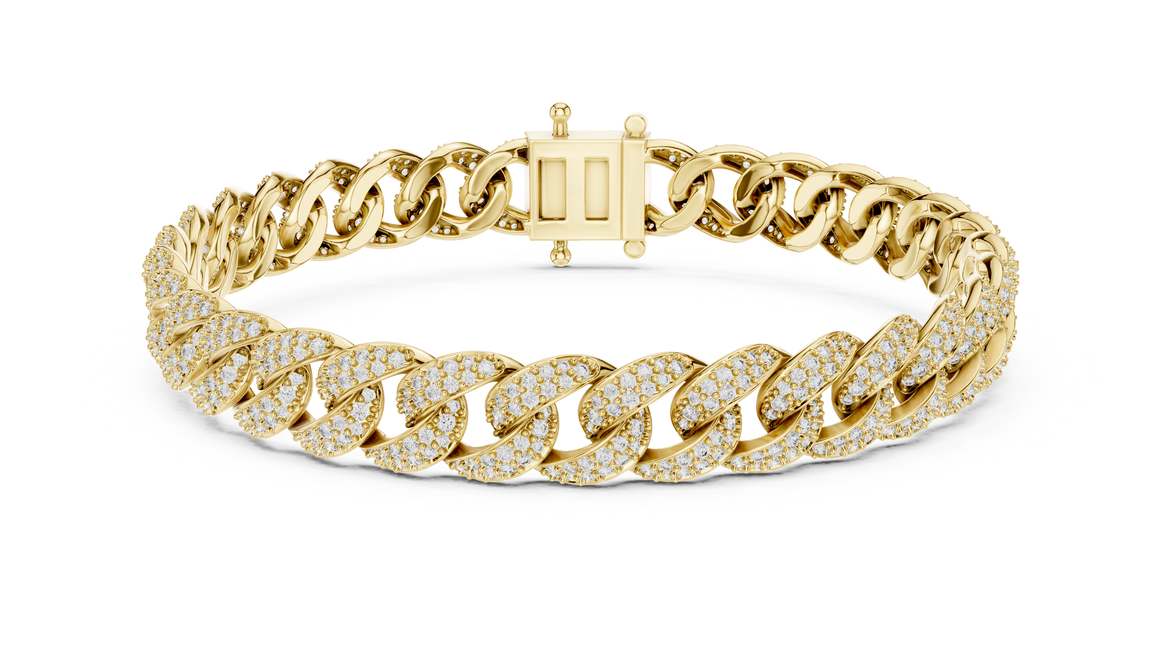 Luxury Diamond Pavé Cuban Link Bracelet in Premium Silver