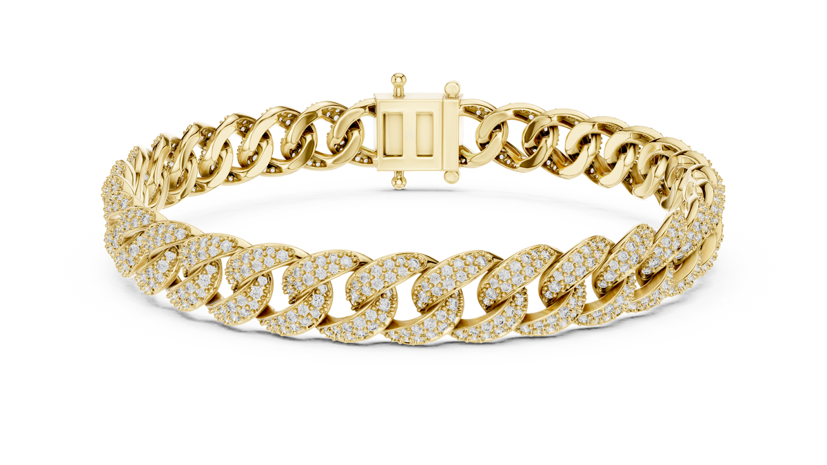 Luxury Diamond Pavé Cuban Link Bracelet in Premium Silver