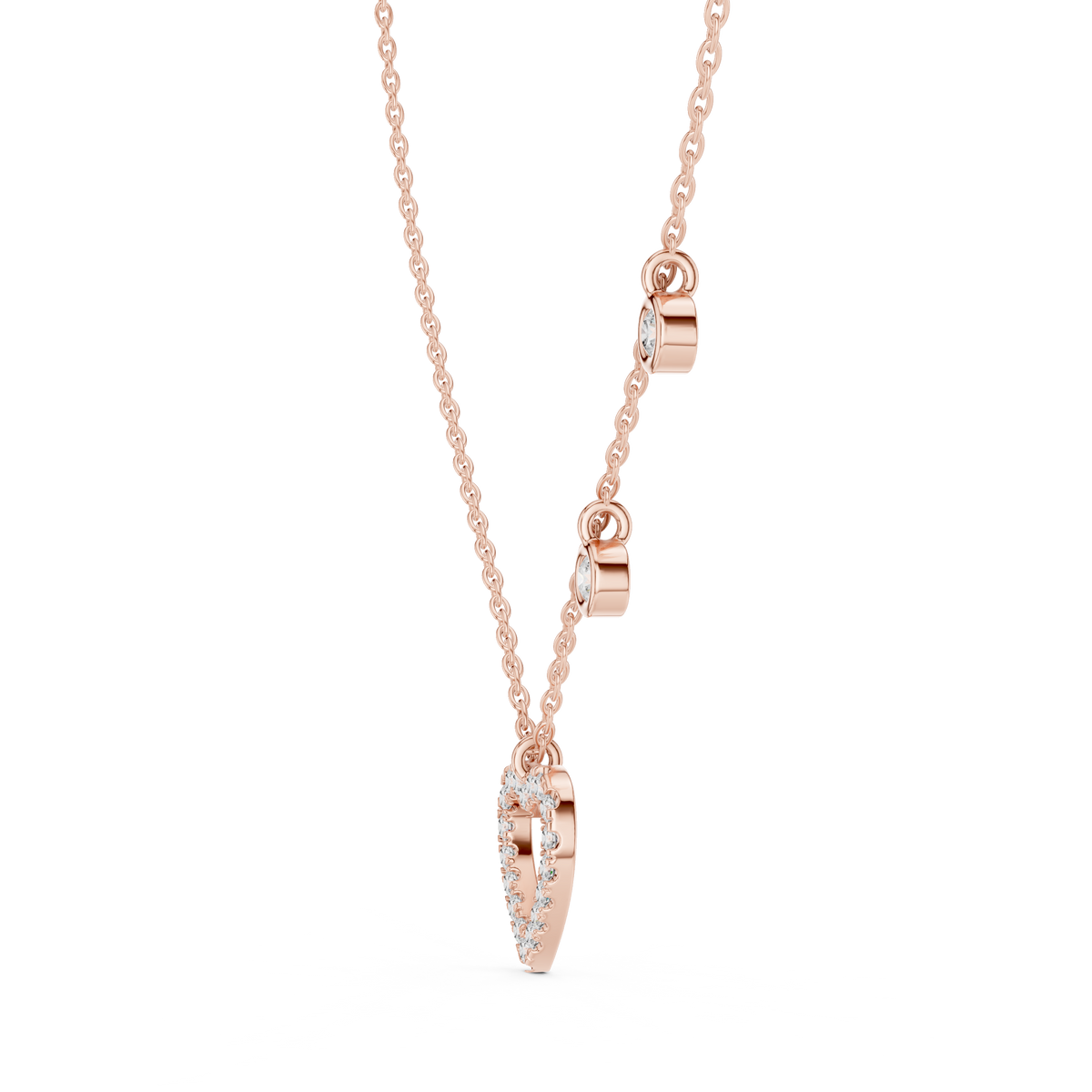 Diamond Heart Pendant Necklace in Gold