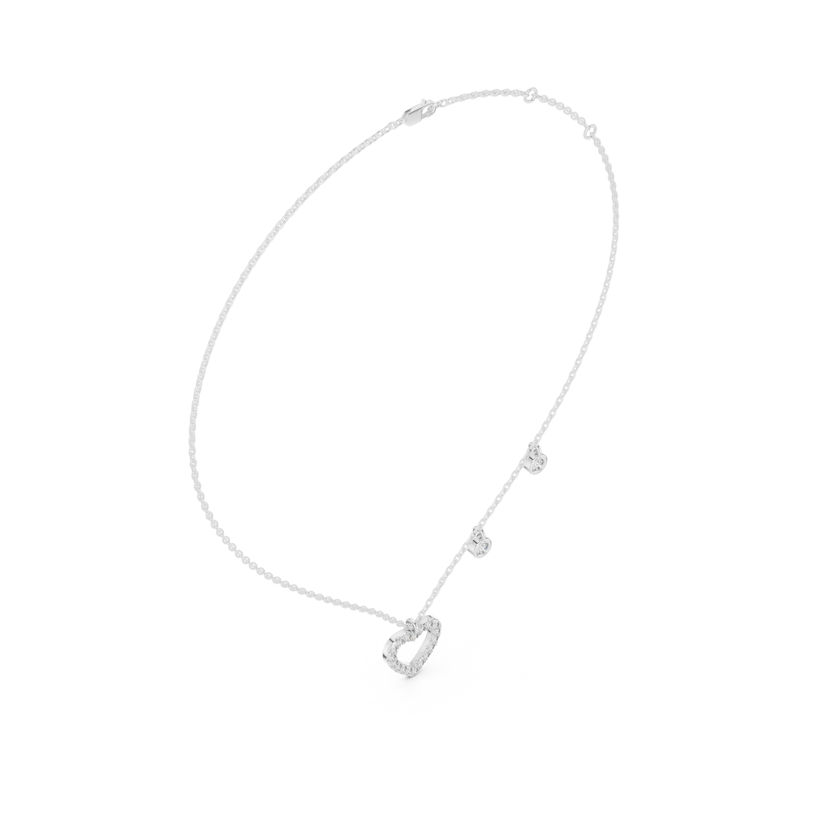 Diamond Heart Pendant Necklace in Gold