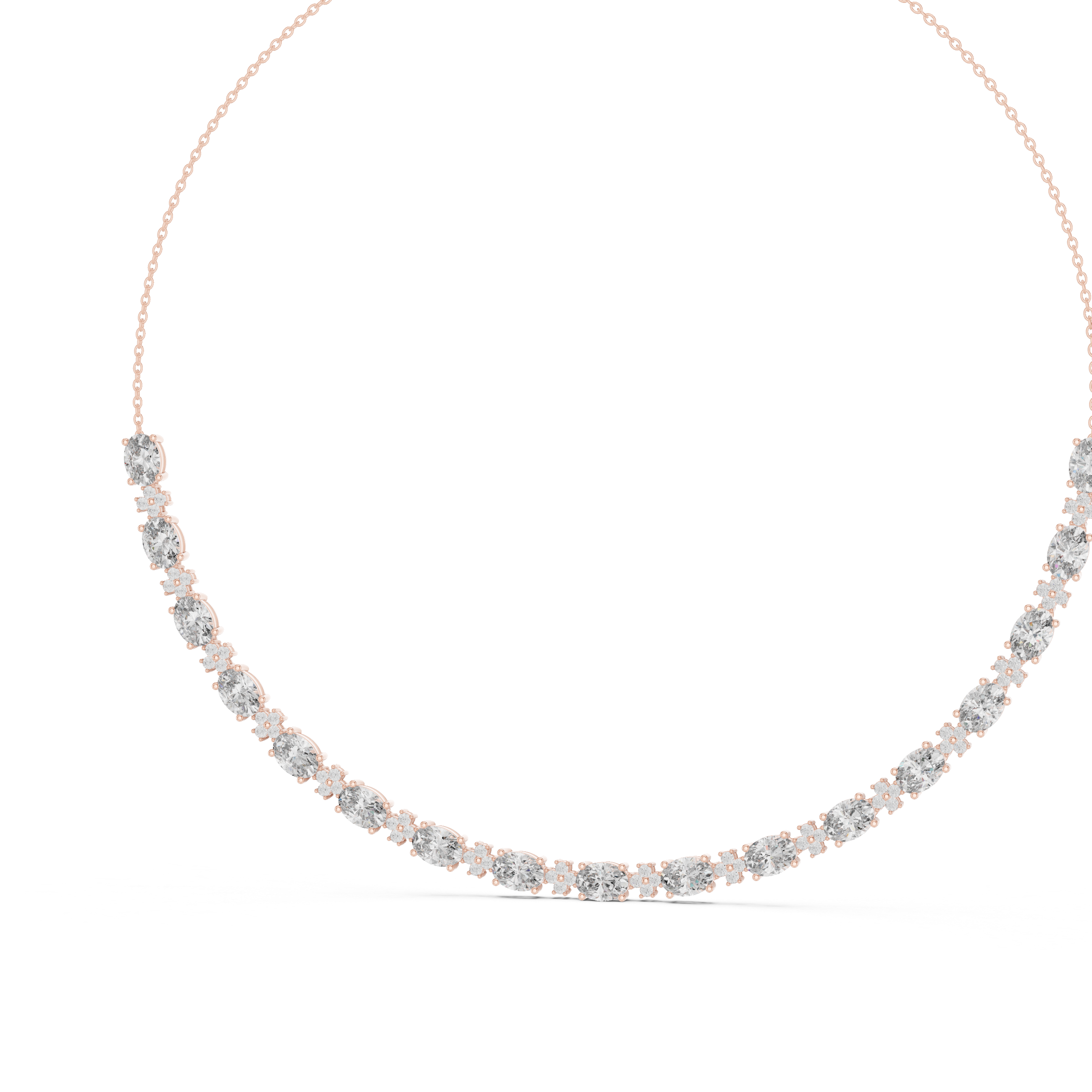 Luxury Oval Gemstone Necklace with Fine Diamond