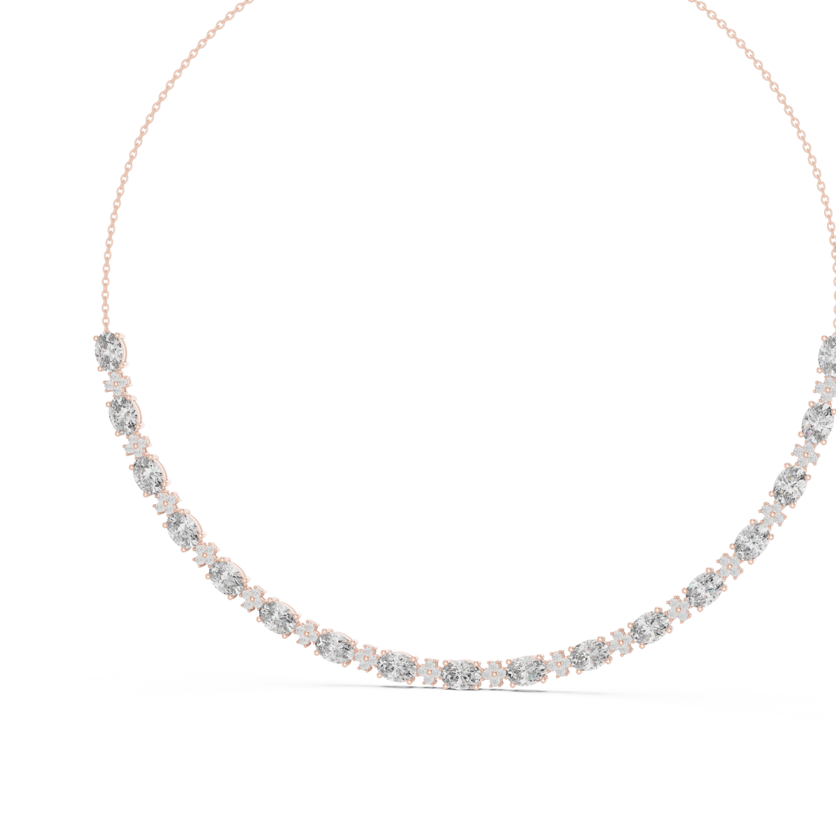 Luxury Oval Gemstone Necklace with Fine Diamond