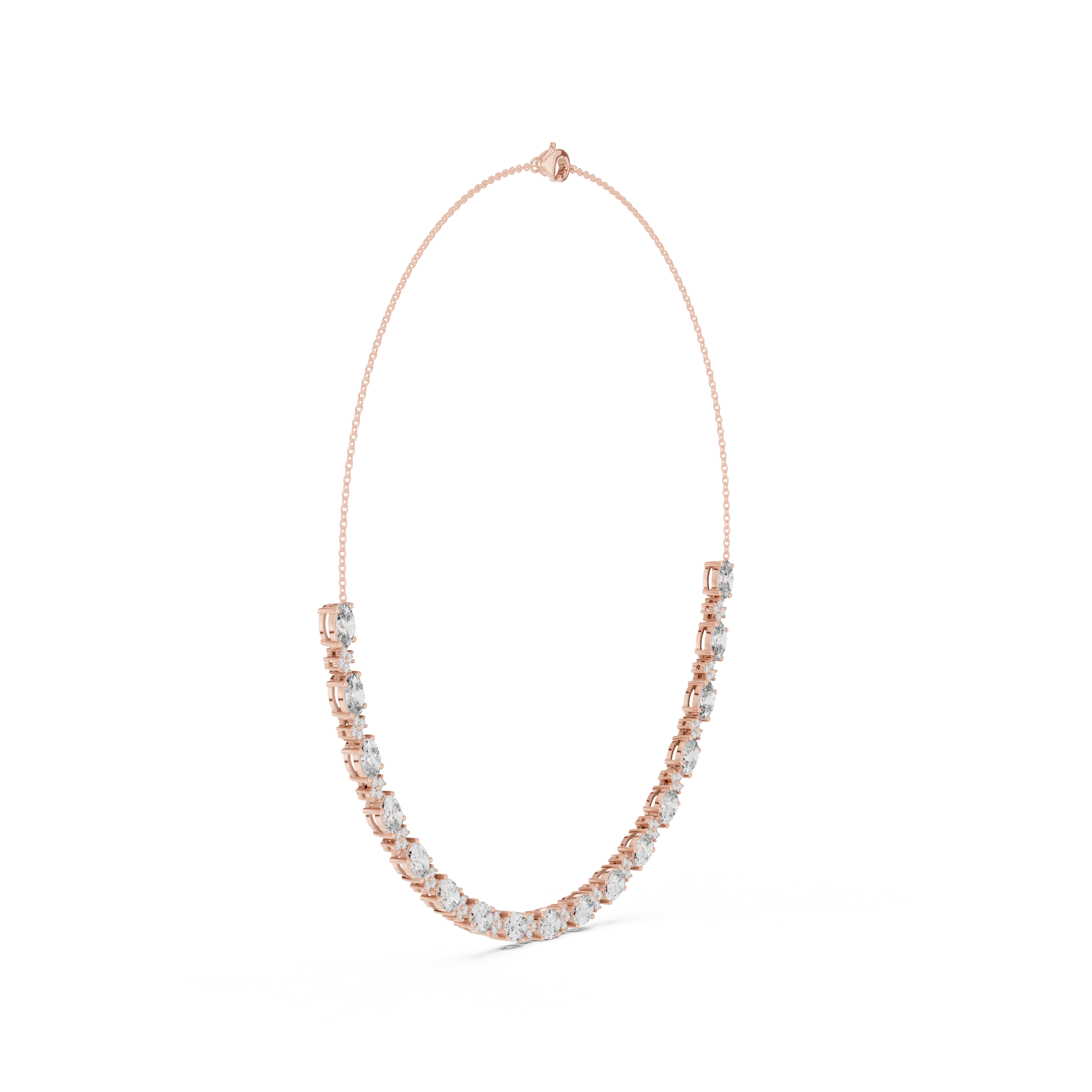 Luxury Oval Gemstone Necklace with Fine Diamond