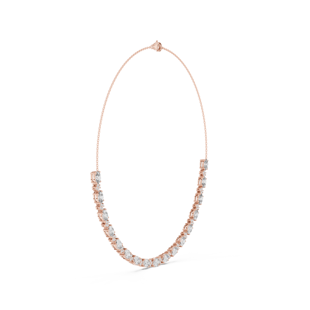 Luxury Oval Gemstone Necklace with Fine Diamond