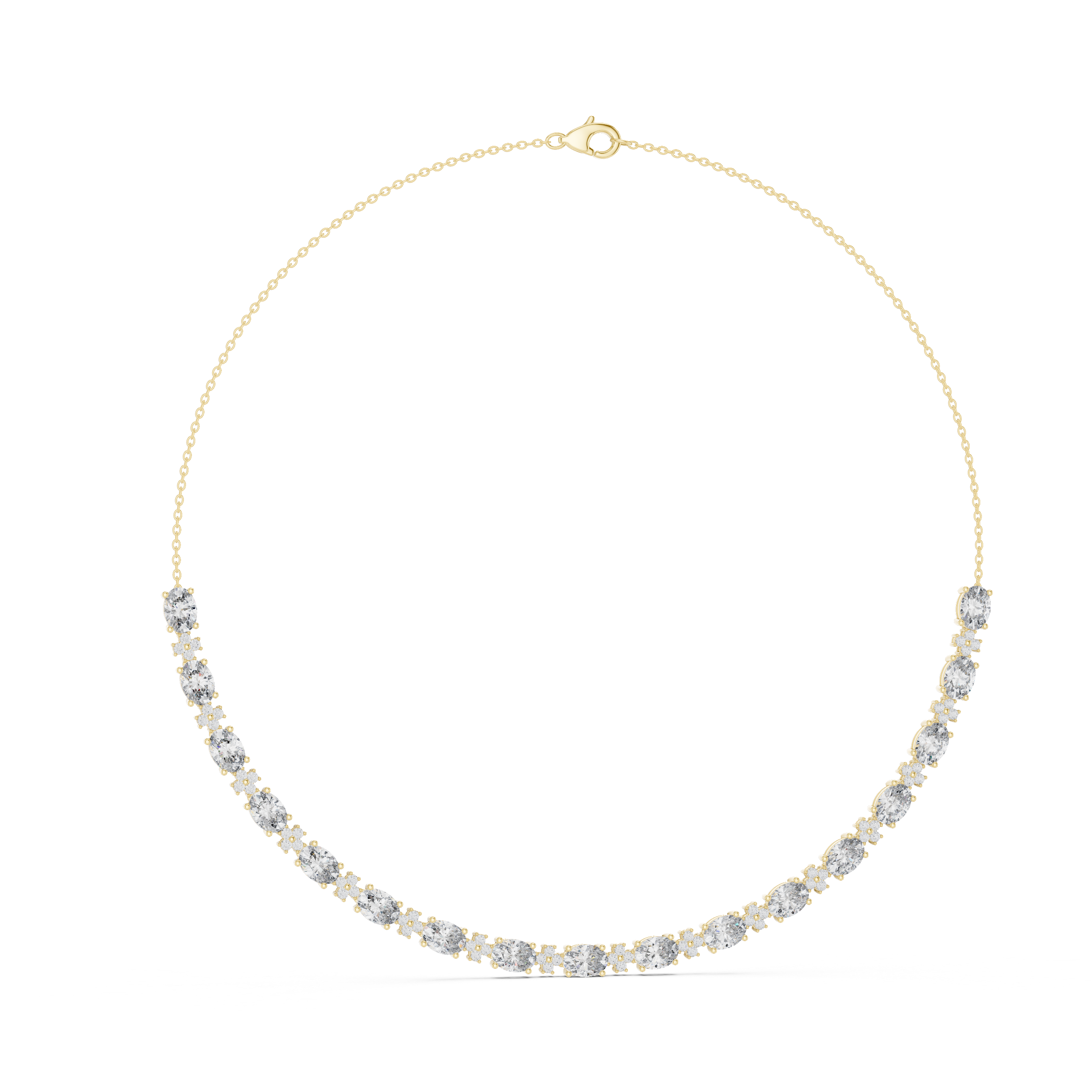 Luxury Oval Gemstone Necklace with Fine Diamond