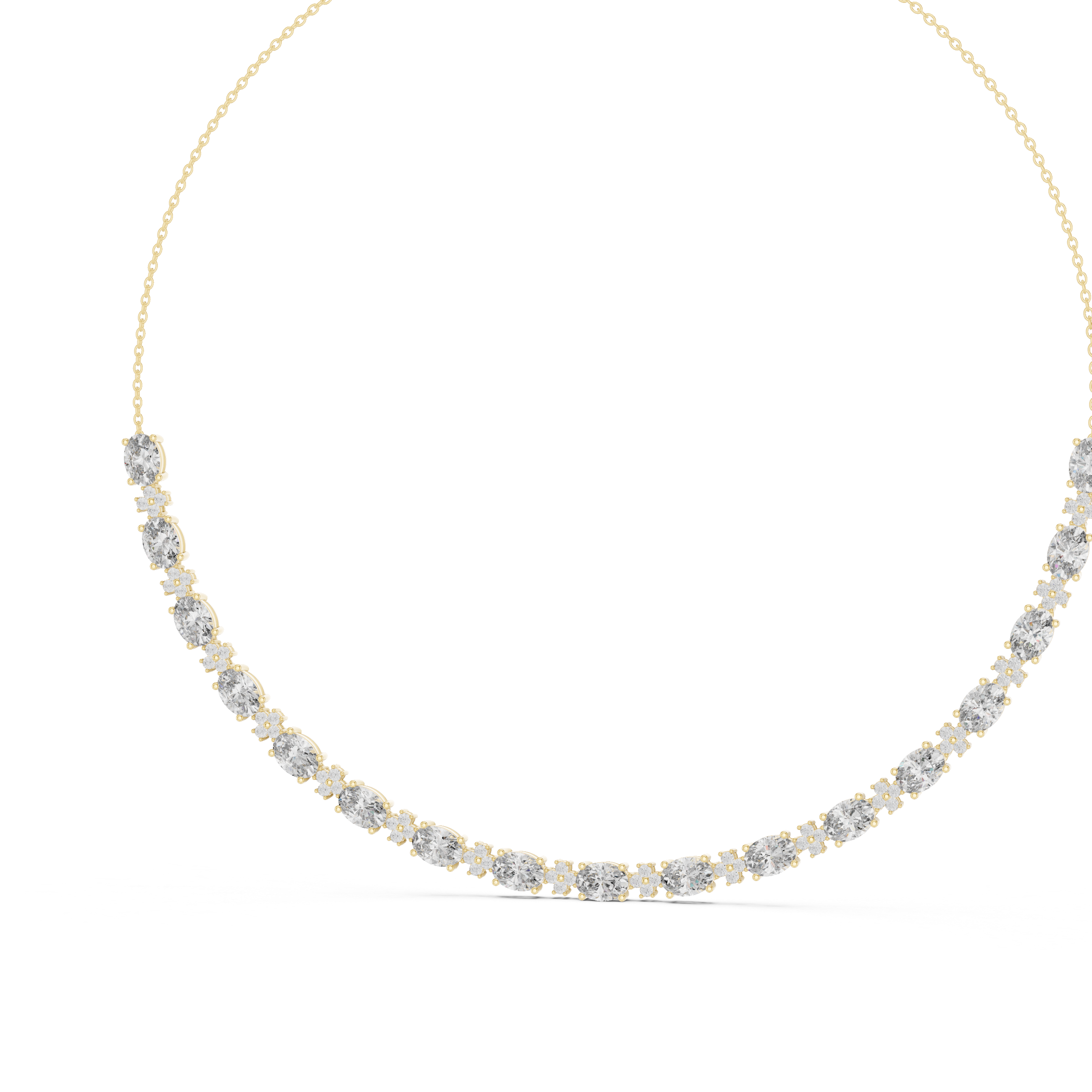 Luxury Oval Gemstone Necklace with Fine Diamond