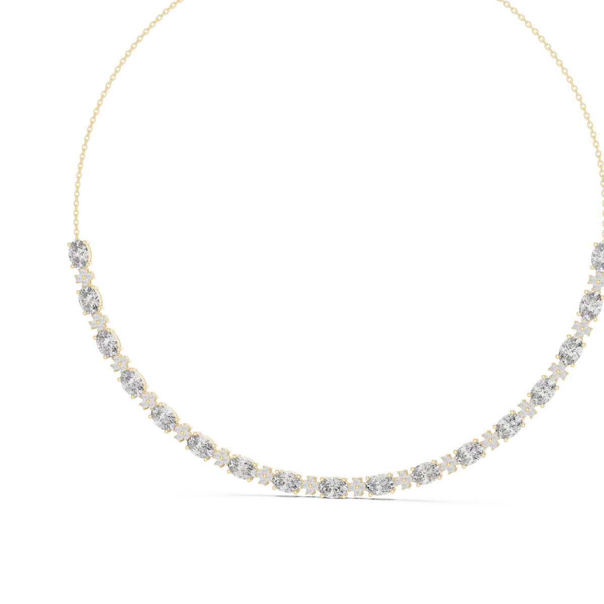 Luxury Oval Gemstone Necklace with Fine Diamond