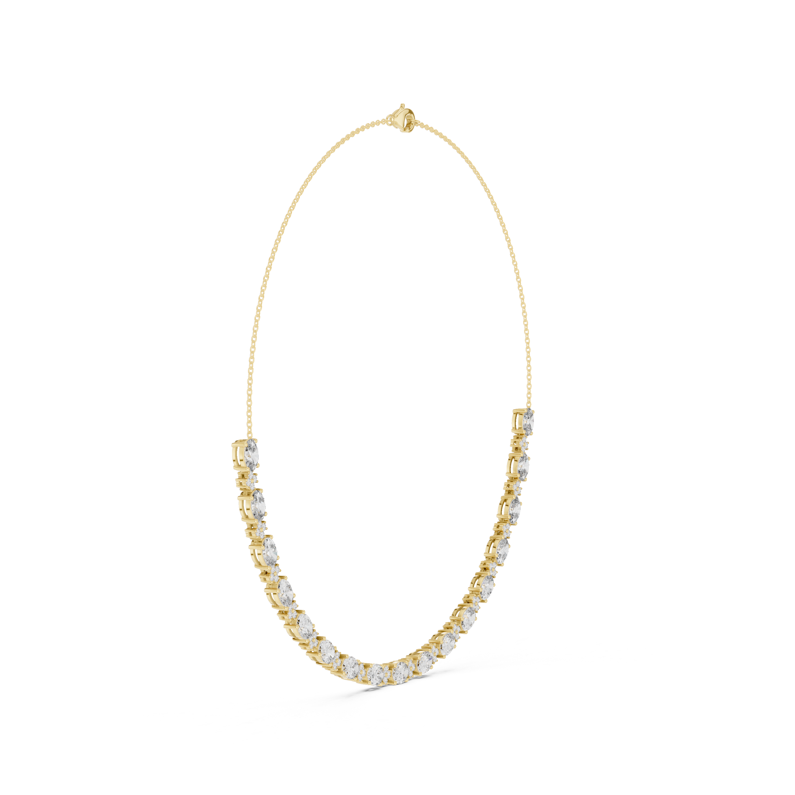 Luxury Oval Gemstone Necklace with Fine Diamond