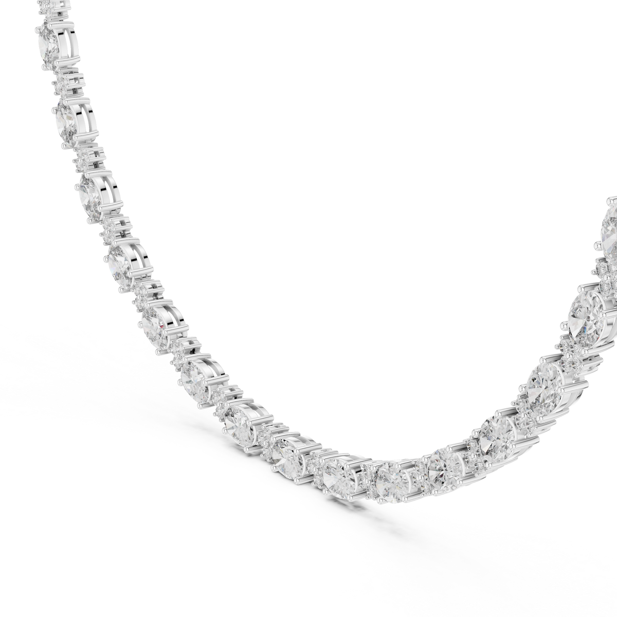 Luxury Oval Gemstone Necklace with Fine Diamond