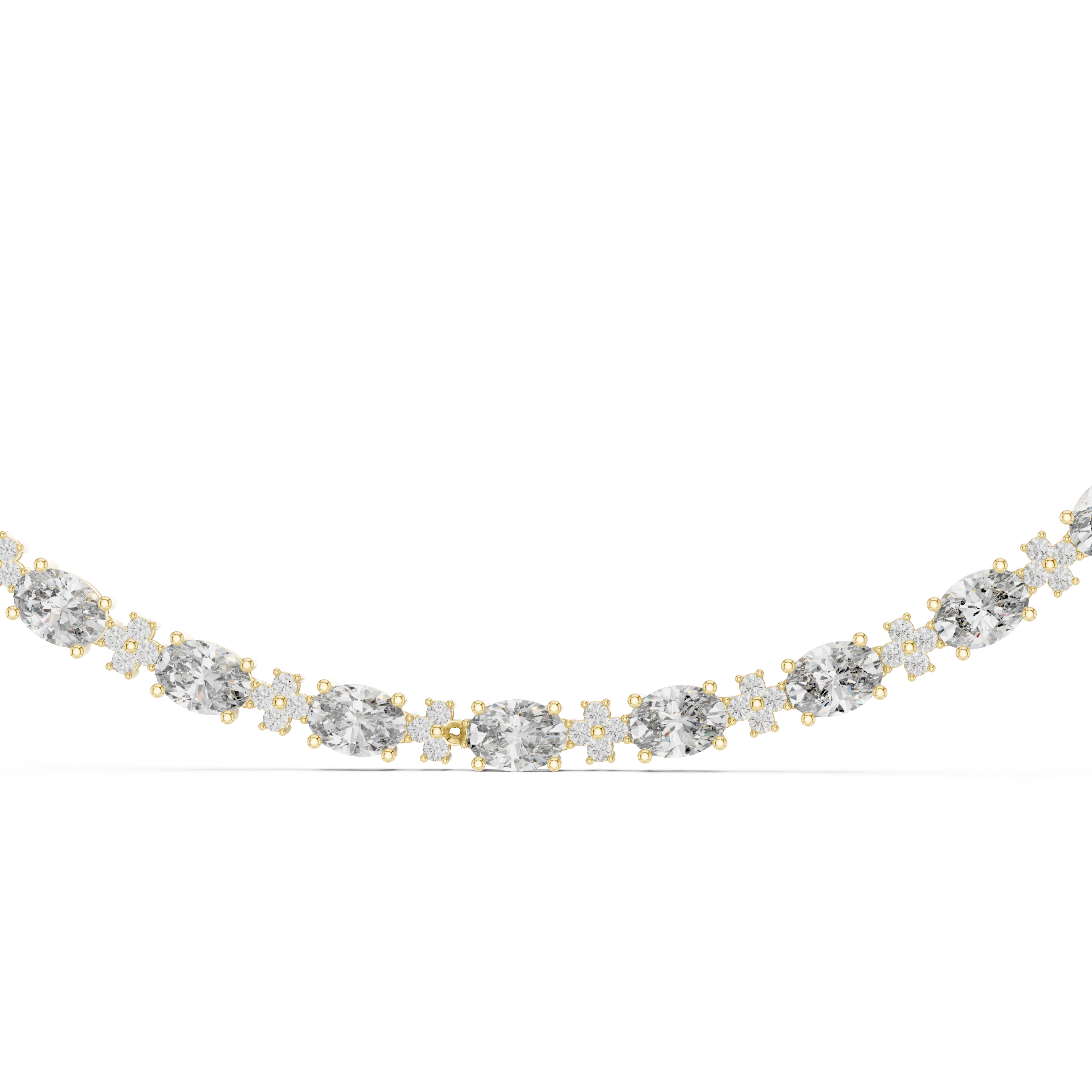 Luxury Oval Gemstone Necklace with Fine Diamond