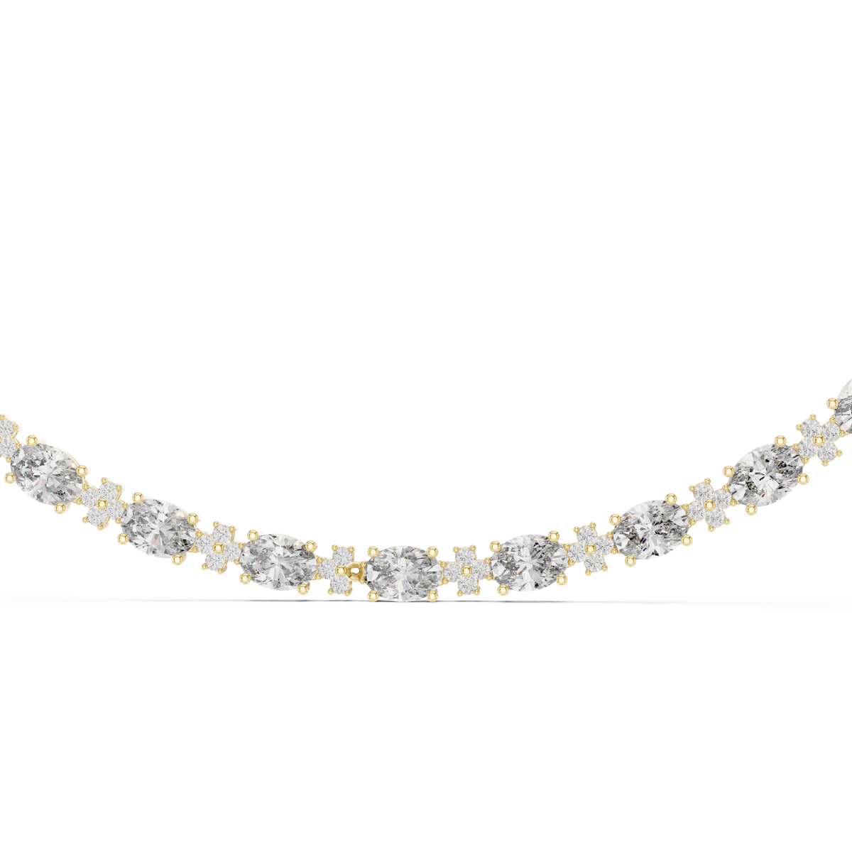 Luxury Oval Gemstone Necklace with Fine Diamond