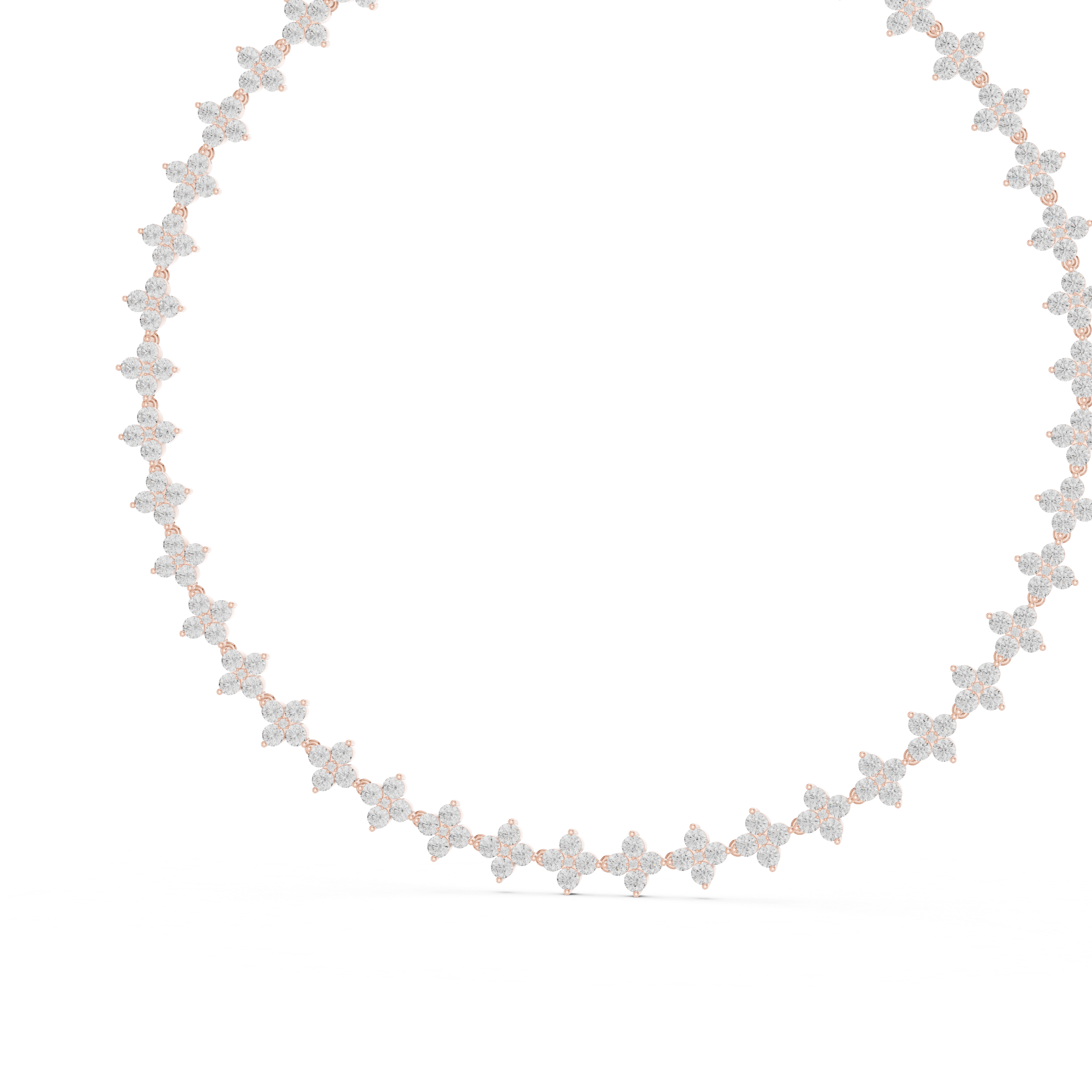 Luxury Round Diamond Necklace with Fine Collet-Set Detailing