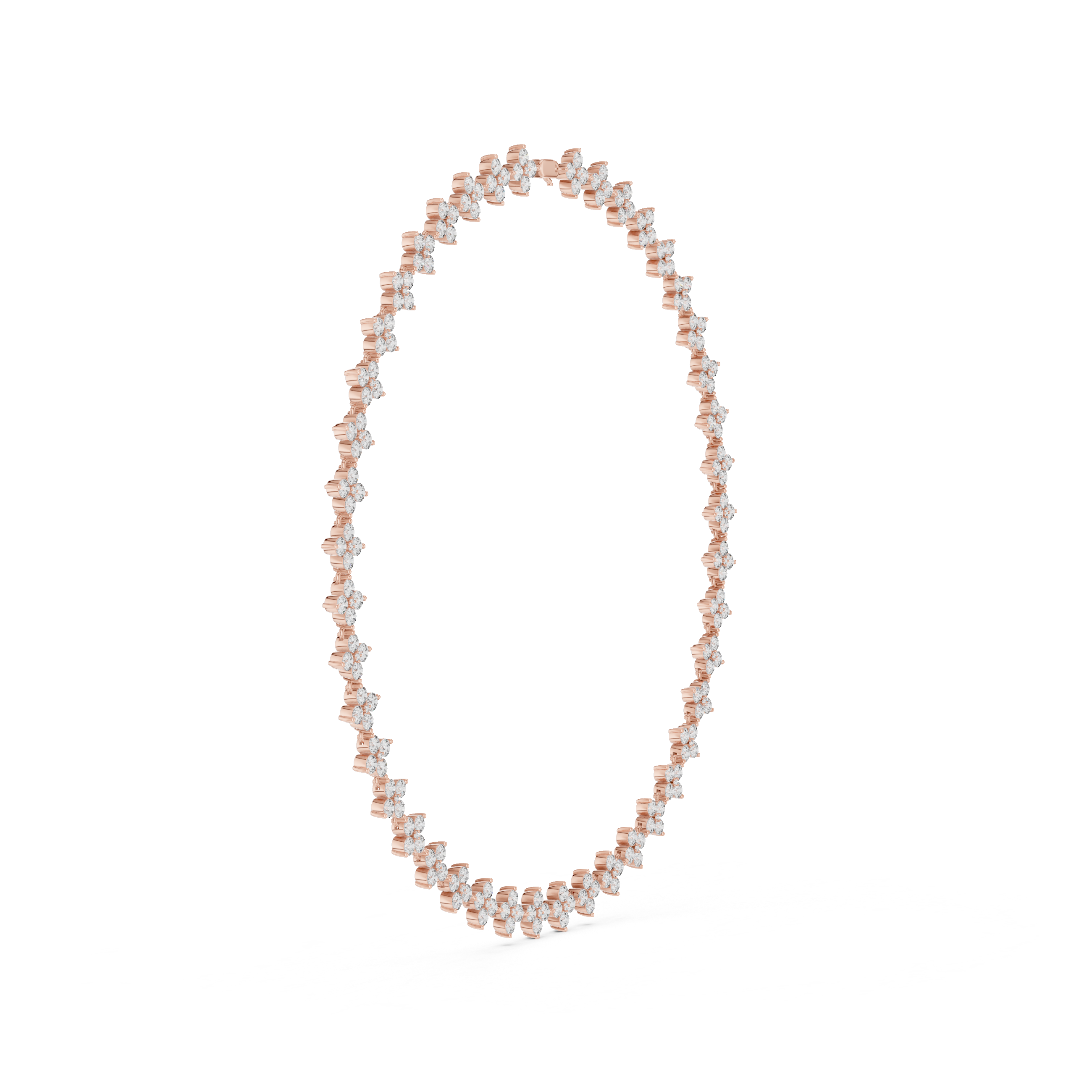 Luxury Round Diamond Necklace with Fine Collet-Set Detailing