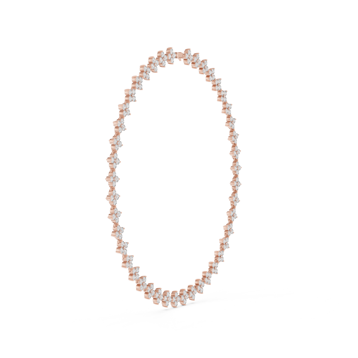 Luxury Round Diamond Necklace with Fine Collet-Set Detailing