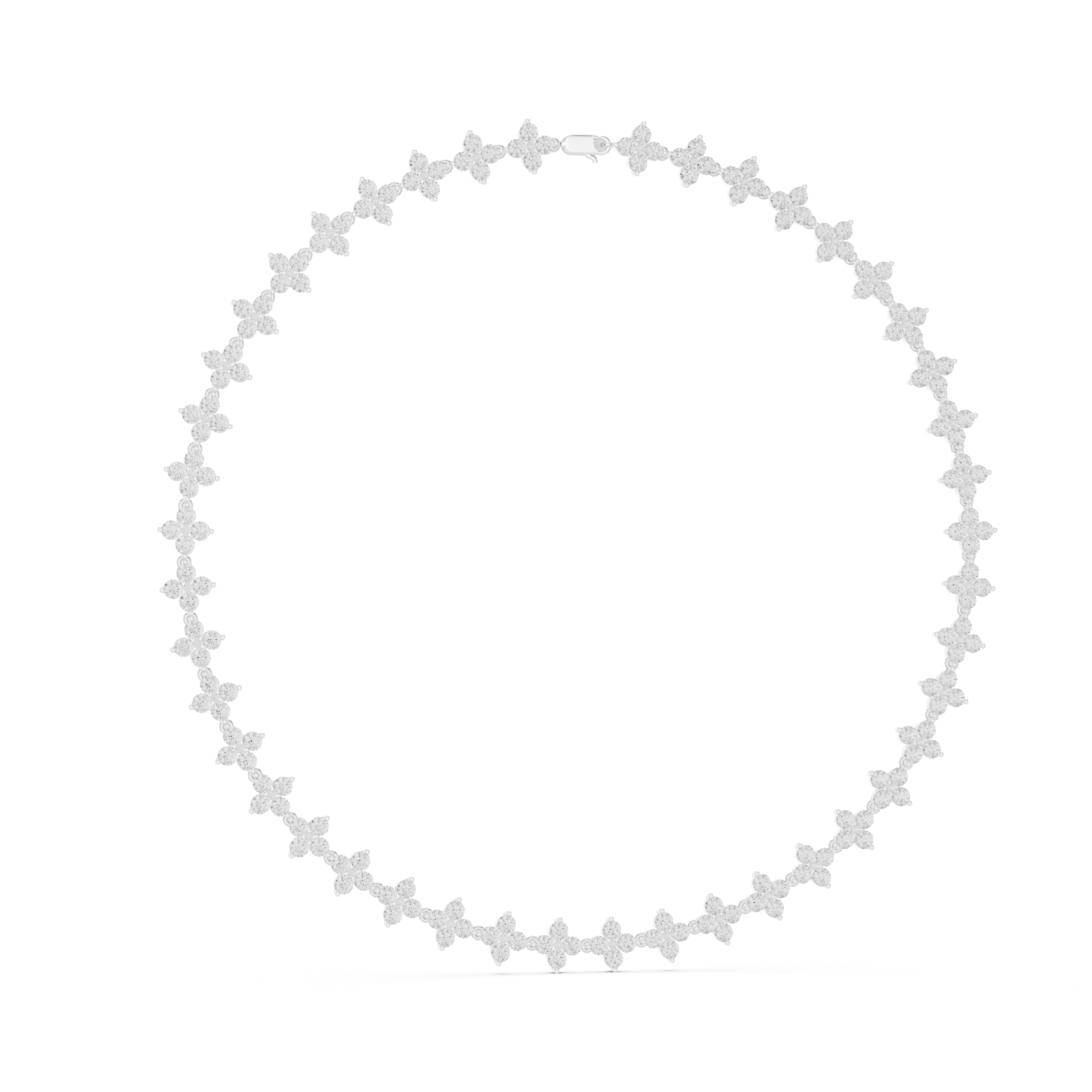 Luxury Round Diamond Necklace with Fine Collet-Set Detailing