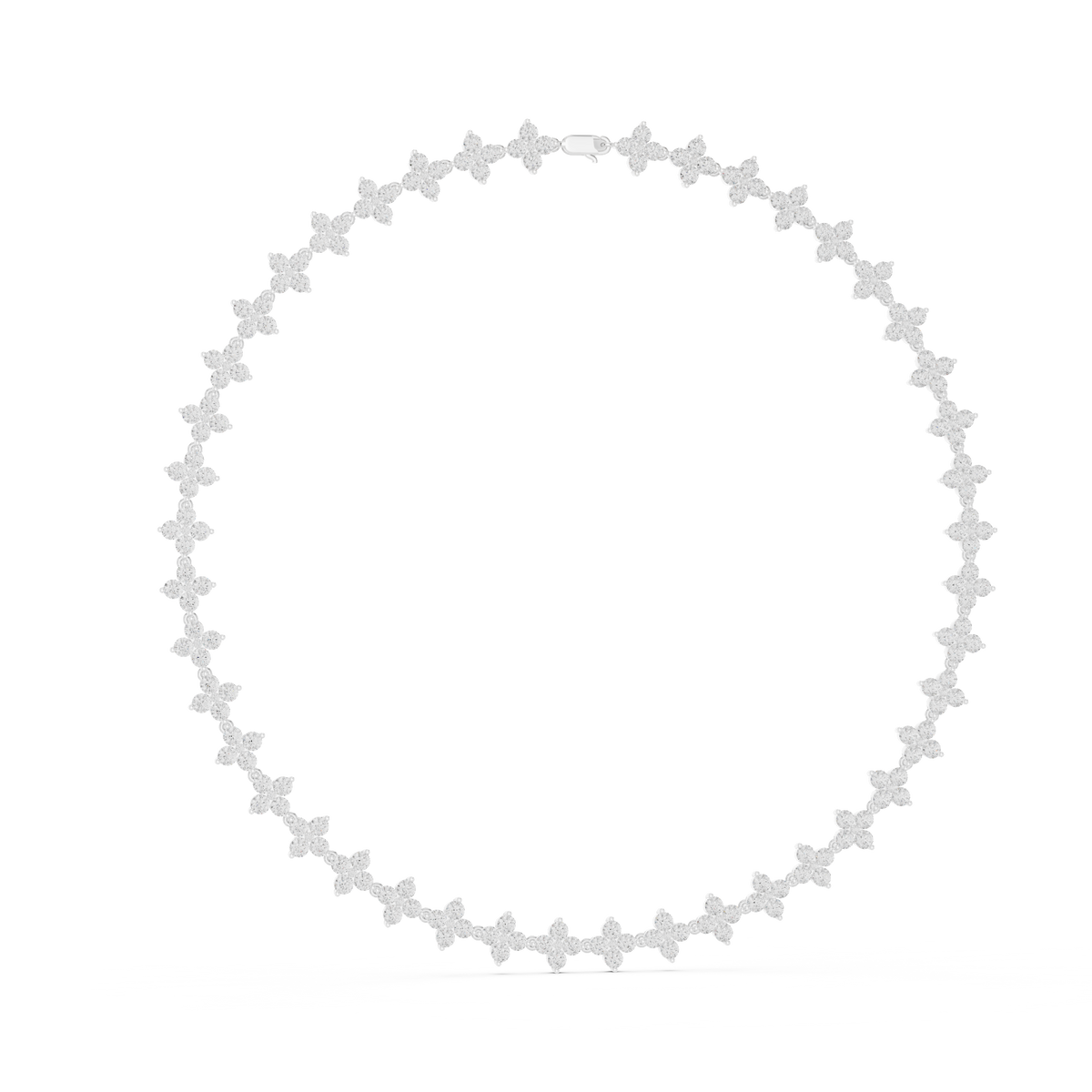 Luxury Round Diamond Necklace with Fine Collet-Set Detailing