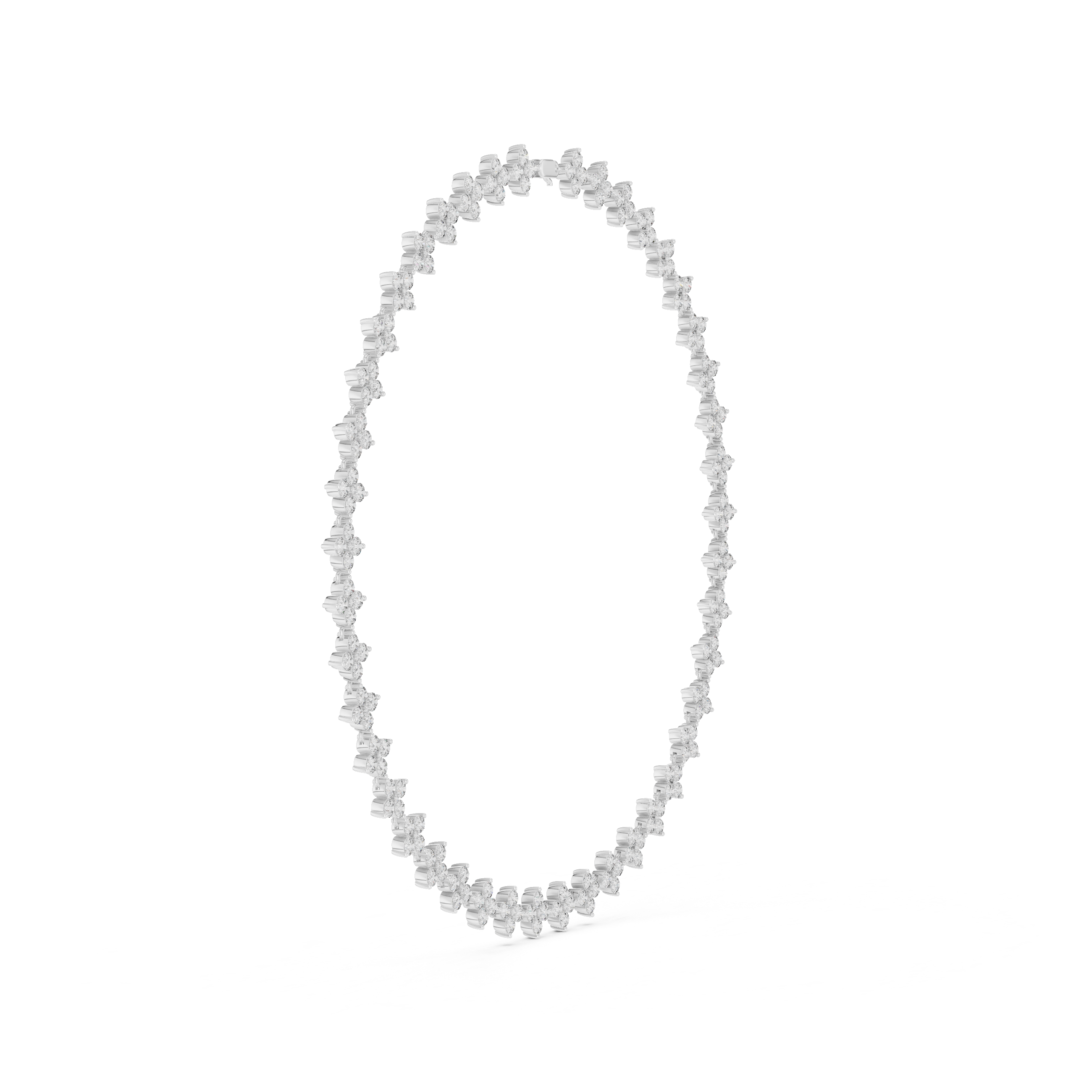 Luxury Round Diamond Necklace with Fine Collet-Set Detailing