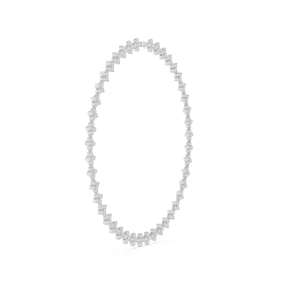 Luxury Round Diamond Necklace with Fine Collet-Set Detailing