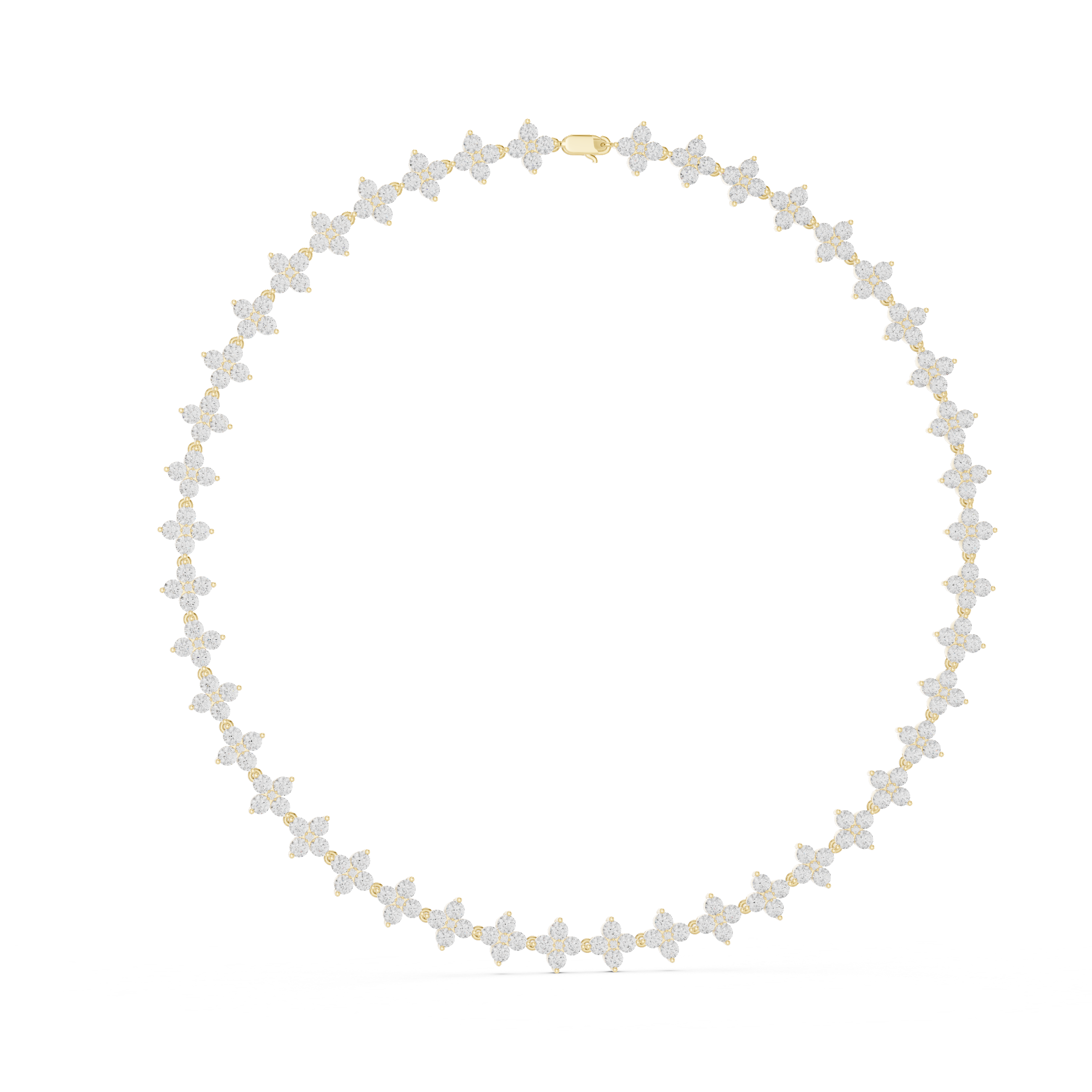 Luxury Round Diamond Necklace with Fine Collet-Set Detailing