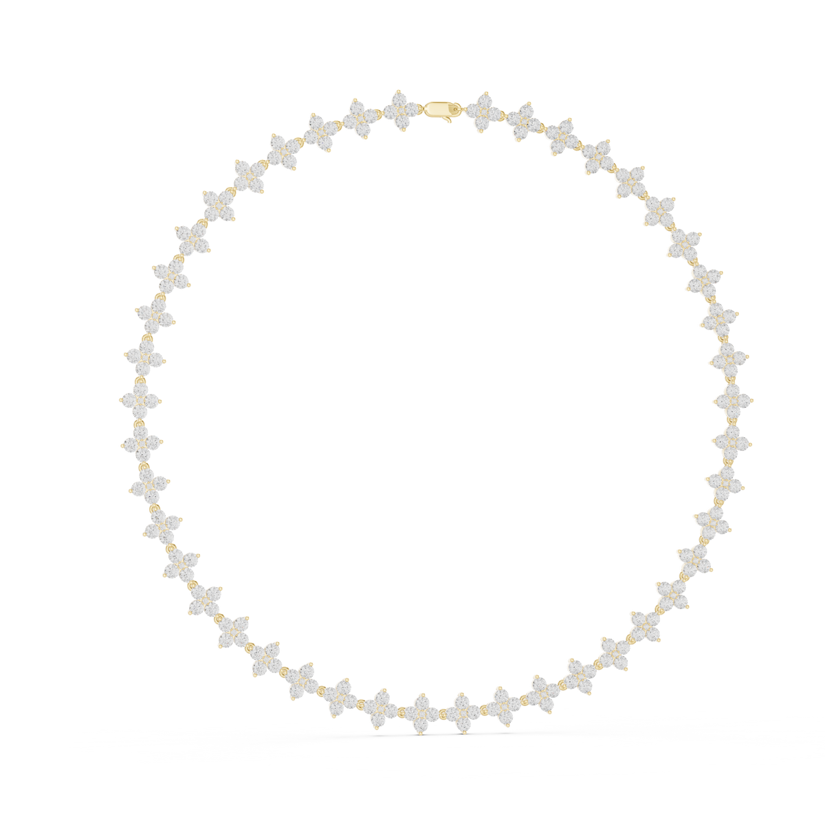 Luxury Round Diamond Necklace with Fine Collet-Set Detailing