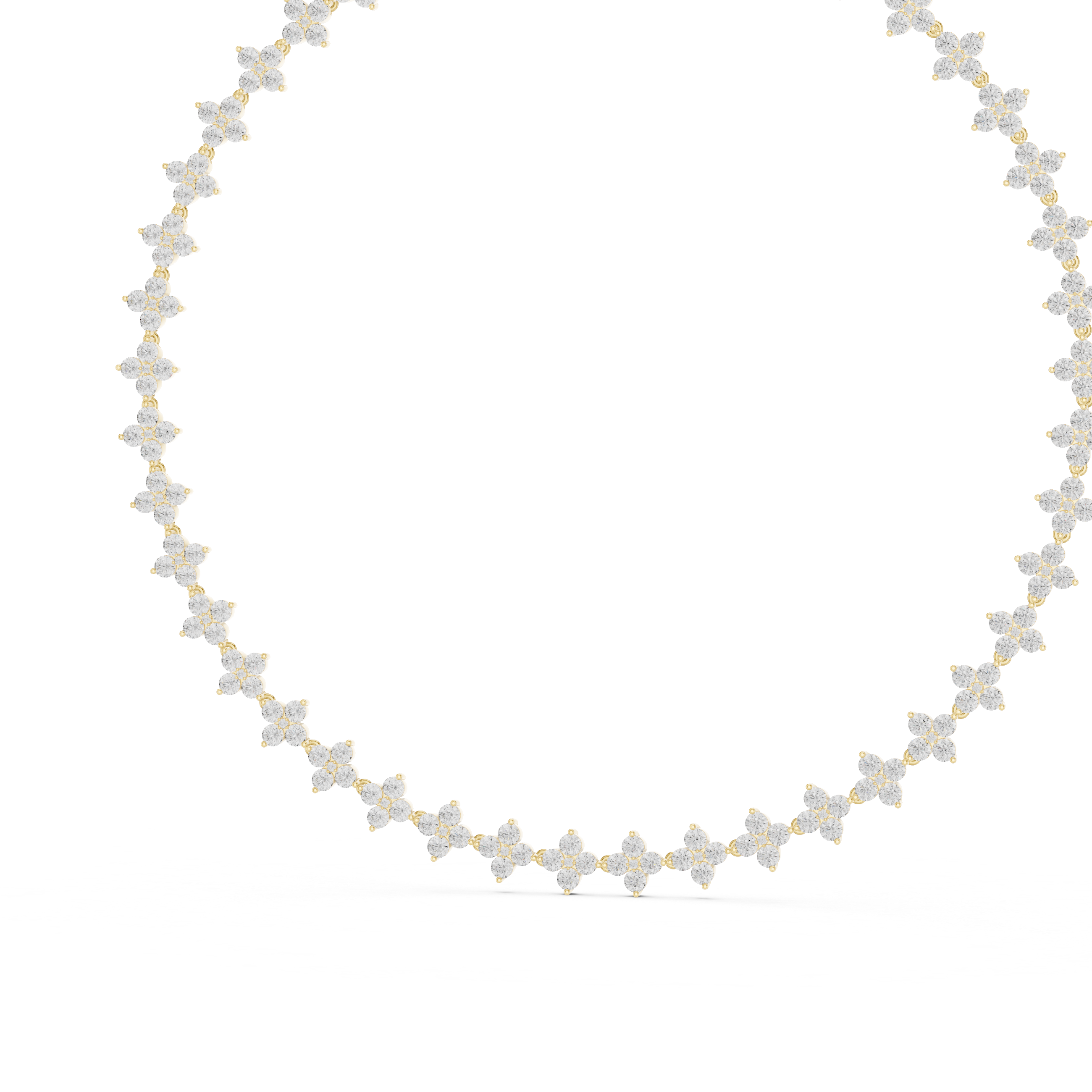 Luxury Round Diamond Necklace with Fine Collet-Set Detailing