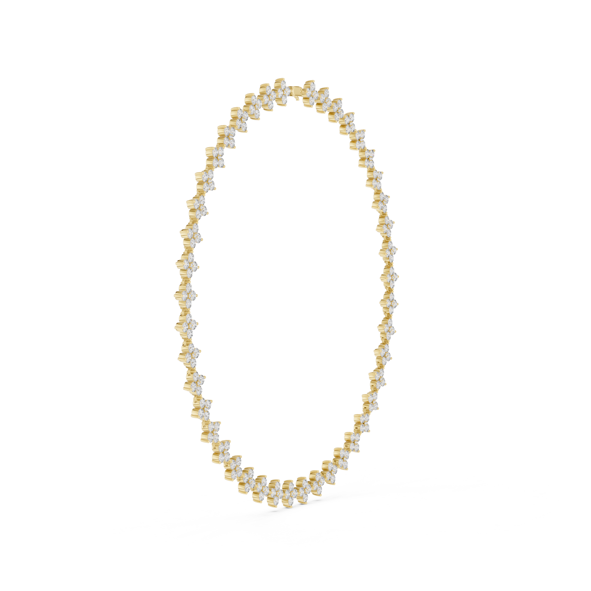 Luxury Round Diamond Necklace with Fine Collet-Set Detailing