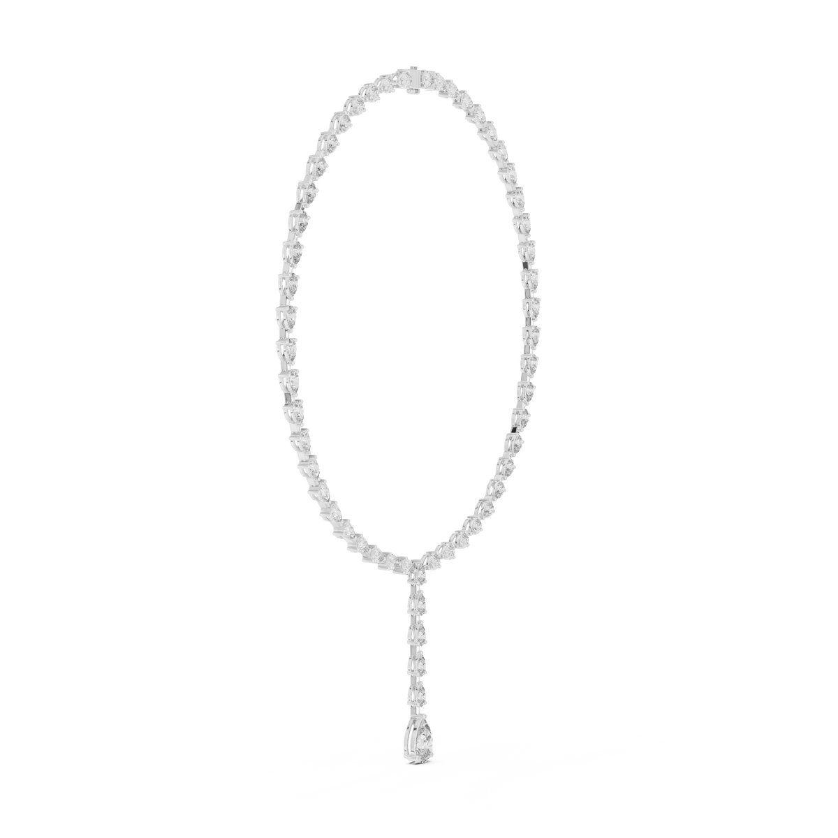 Elegant Pear & Round Diamond Halo Necklace